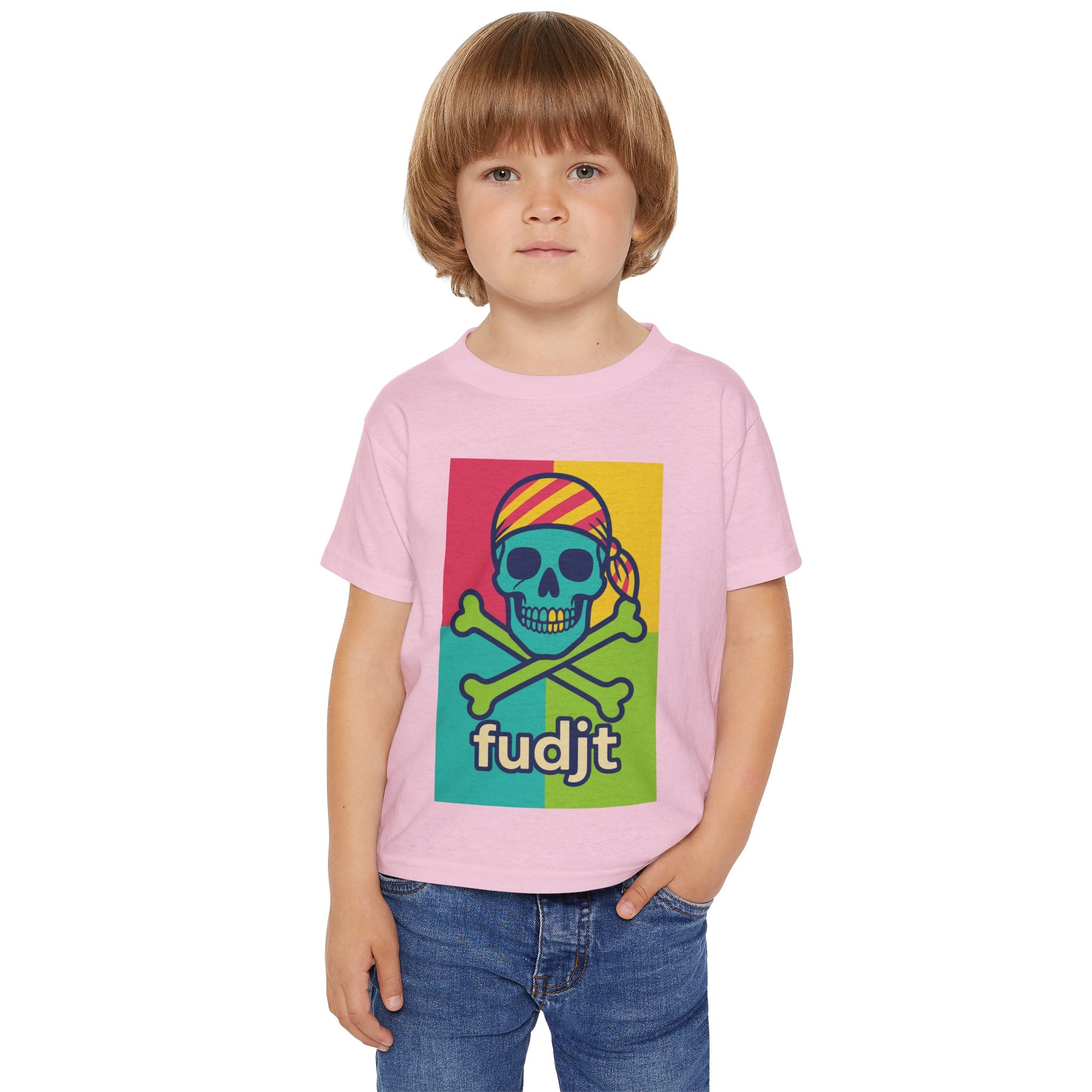 fudjt Toddler Tee with "Booty" Skull and Crossbones Design | 6 Colors