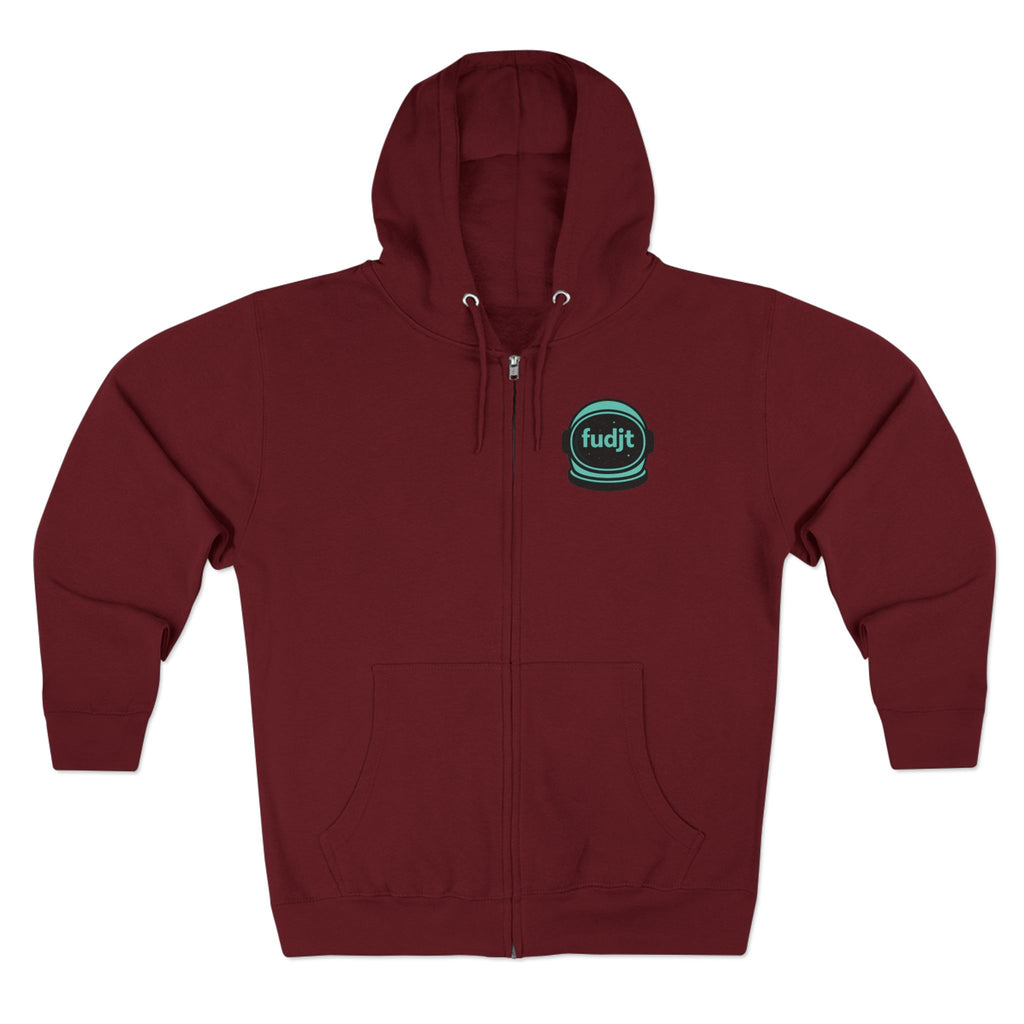 Zip Hoodie with Green Space fudjt | Front & Back Graphic | 9 Colors