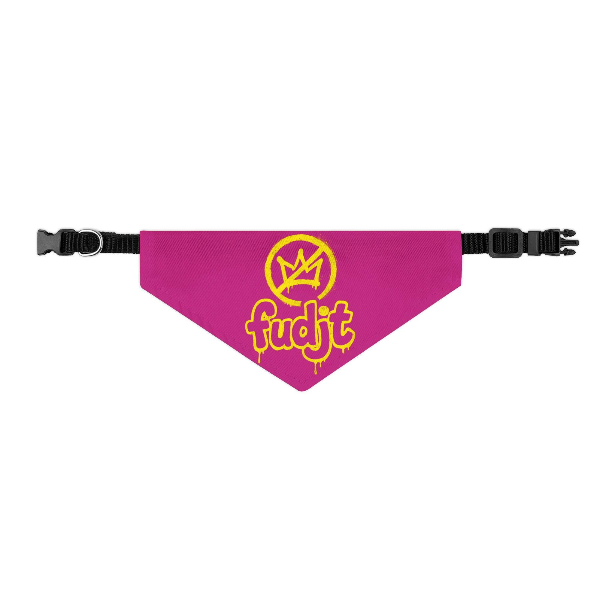 Pink Golden fudjt No Kings Bandana Collar for Dogs, Cats & More | 4 Sizes