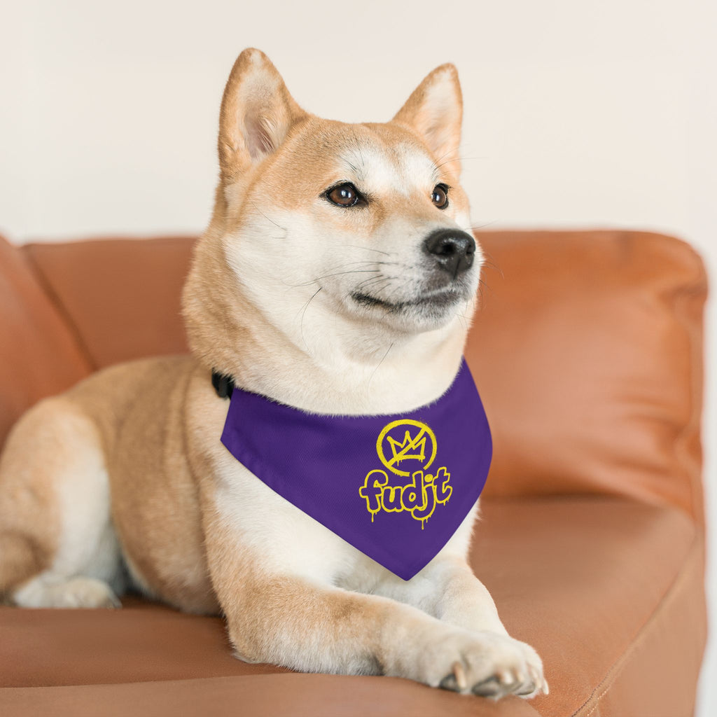 Purple Golden fudjt No Kings Bandana Collar for Dogs, Cats & More | 4 Sizes