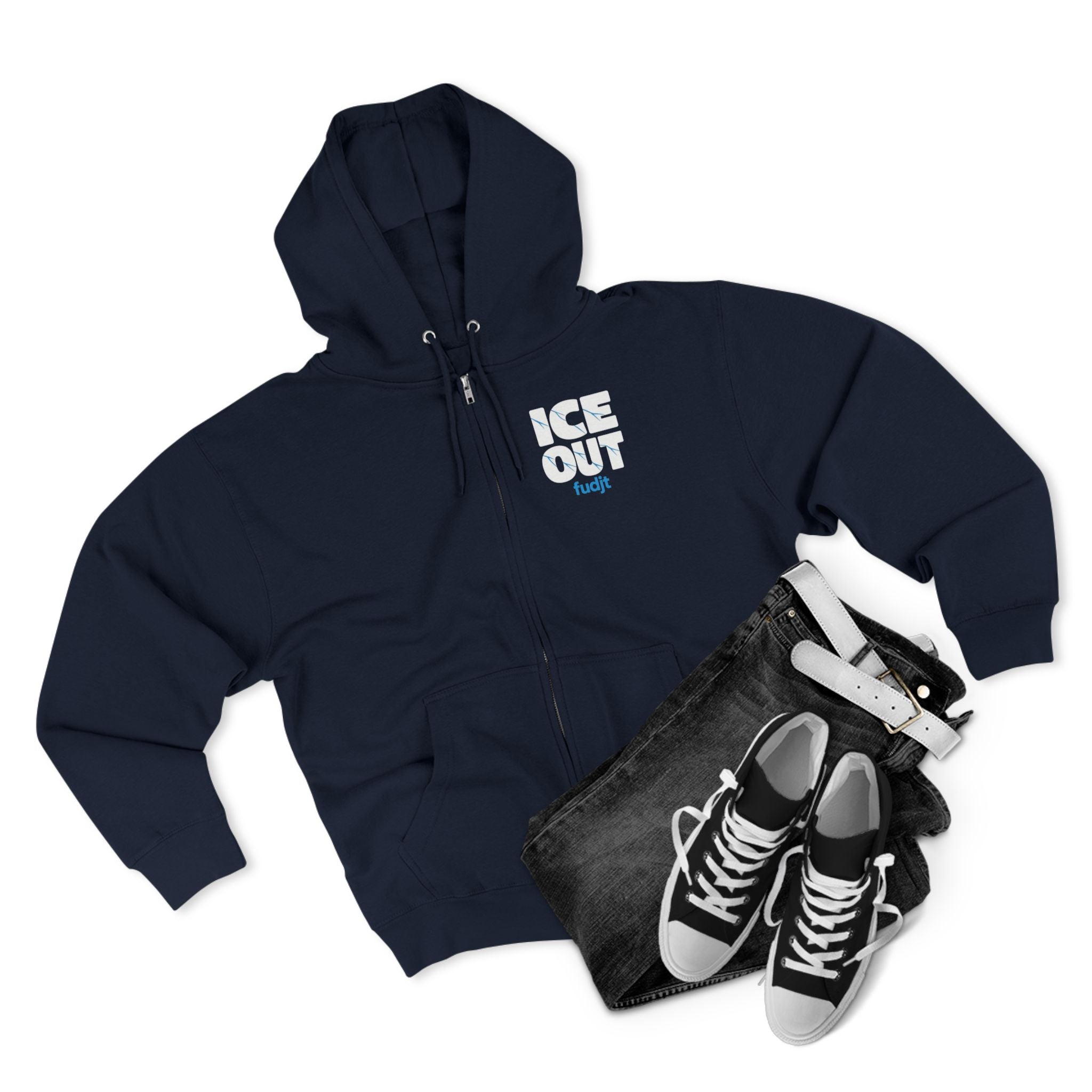 ICE Out fudjt Zip Hoodie | Front & Back Graphic | 7 Colors