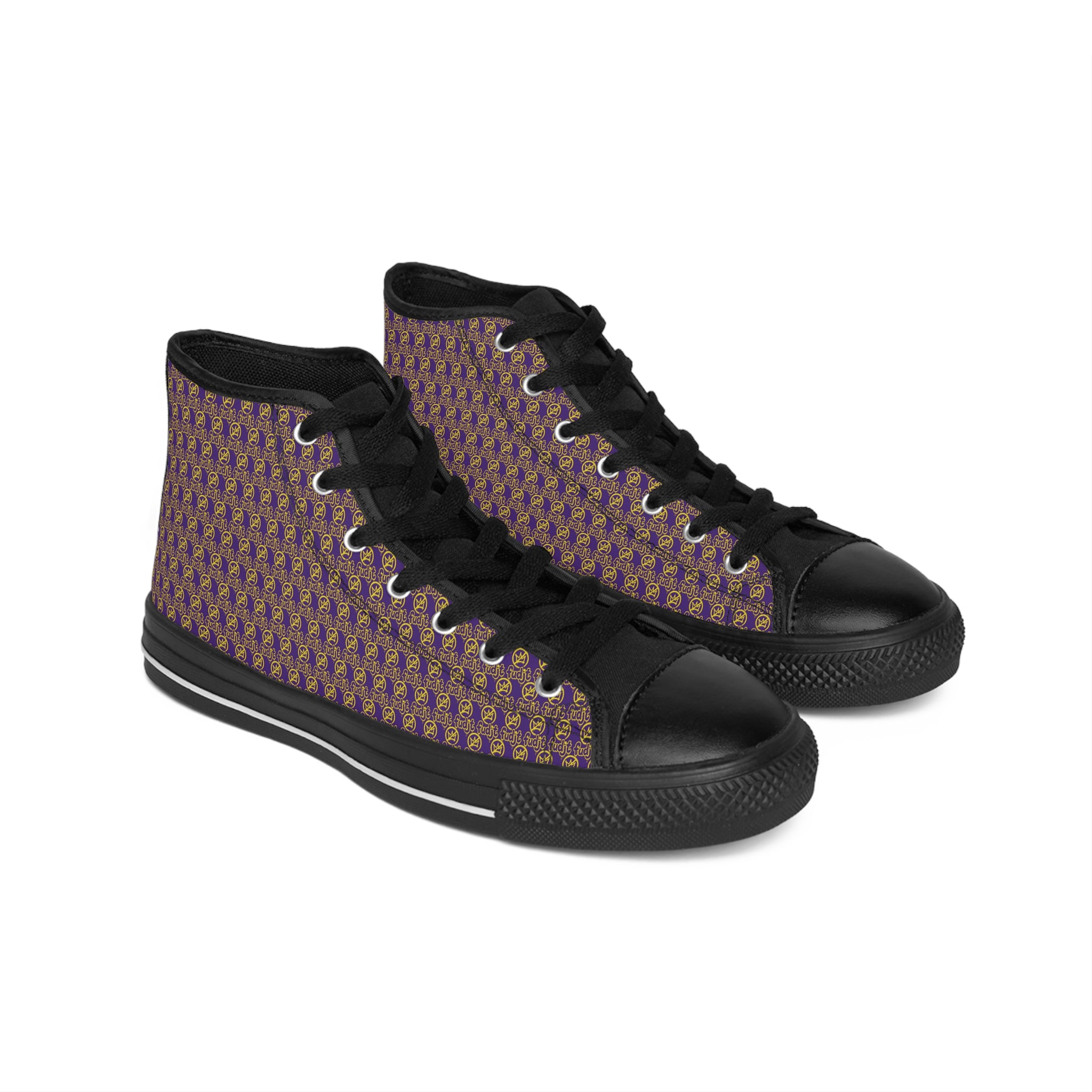 Purple Golden fudjt No Kings Street Style Sneakers | Men & Boys .5 High Top