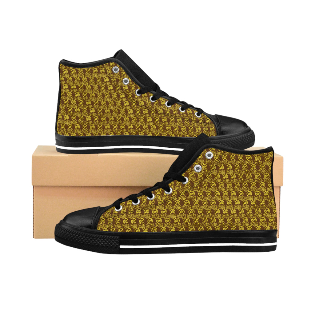 Brown Golden fudjt No Kings Street Style Sneakers | Women & Girls .5 High Top