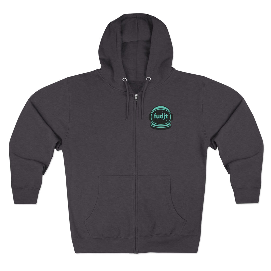 Zip Hoodie with Green Space fudjt | Front & Back Graphic | 9 Colors
