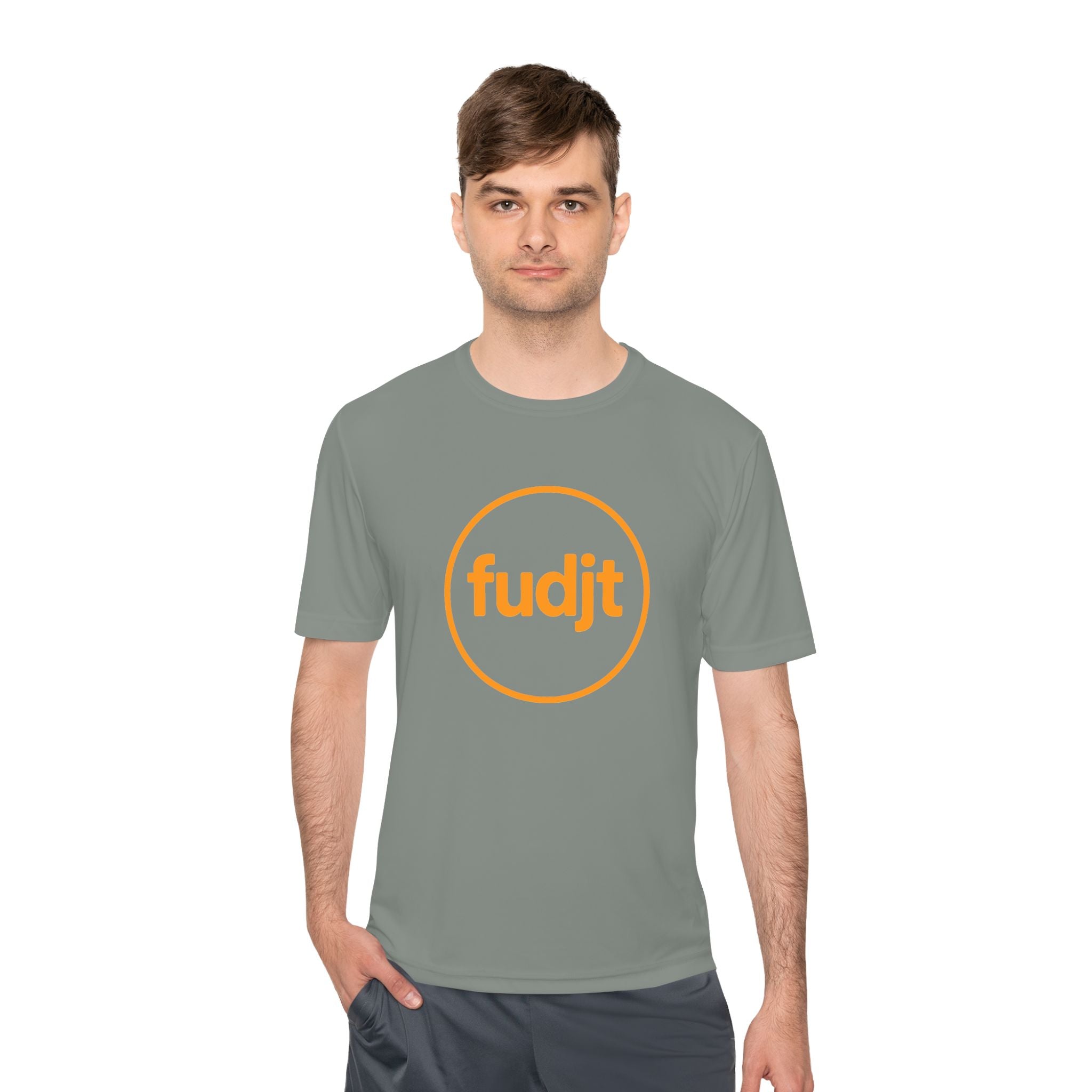 Orange fudjt Circle Moisture Wicking Performance Tee | 12 Colors