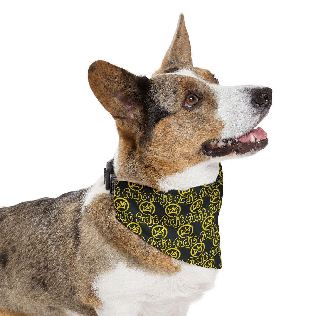 Black Golden fudjt No Kings 1.25 Bandana Collar for Dogs, Cats & More | 4 Sizes