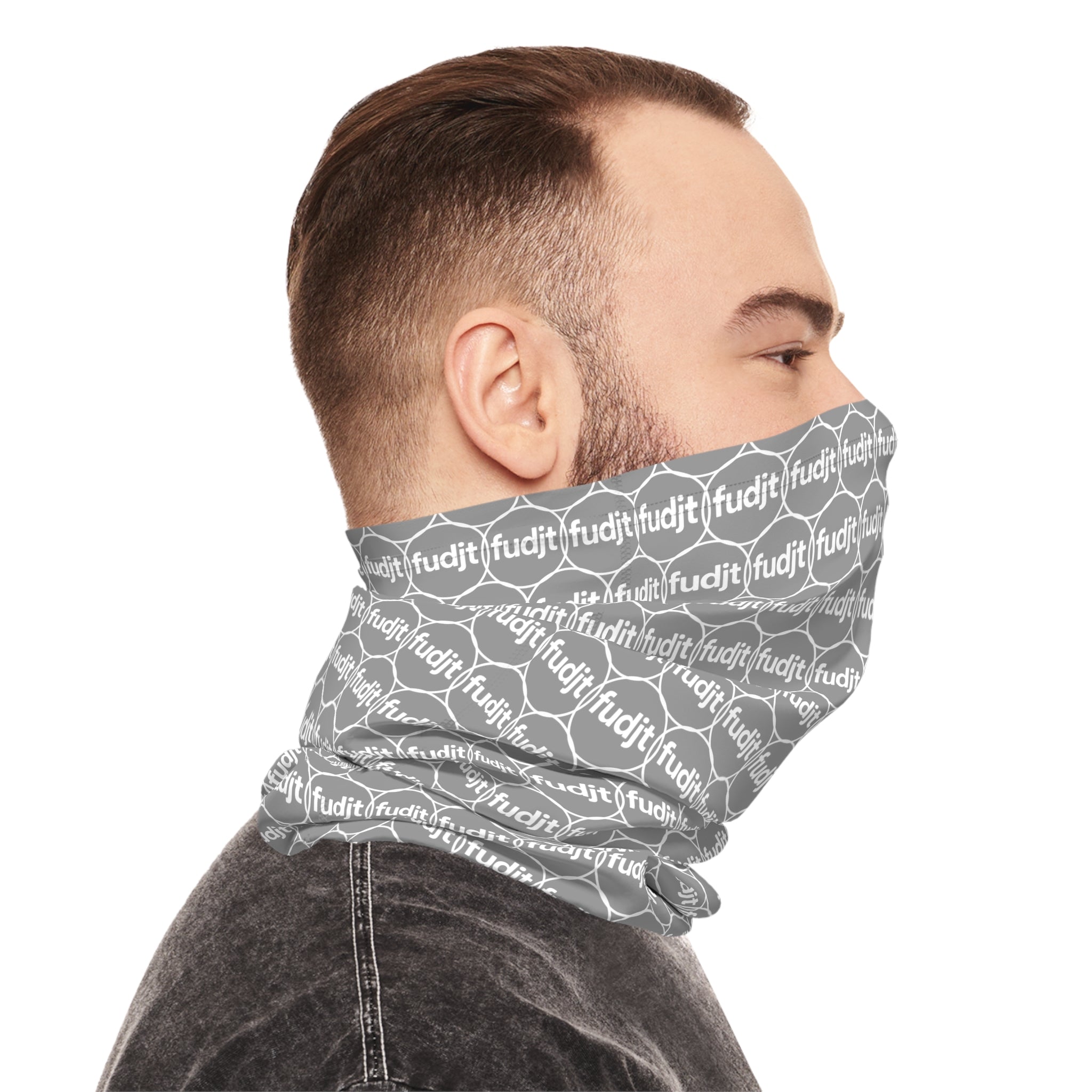 Gray & White fudjt Unbroken Chain 1.25 Neck Gaiter