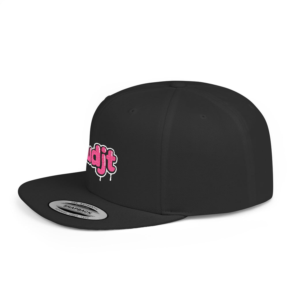 fudjt Flat Bill Snapback Hat | Pink Drip Embroidery |  13 Colors