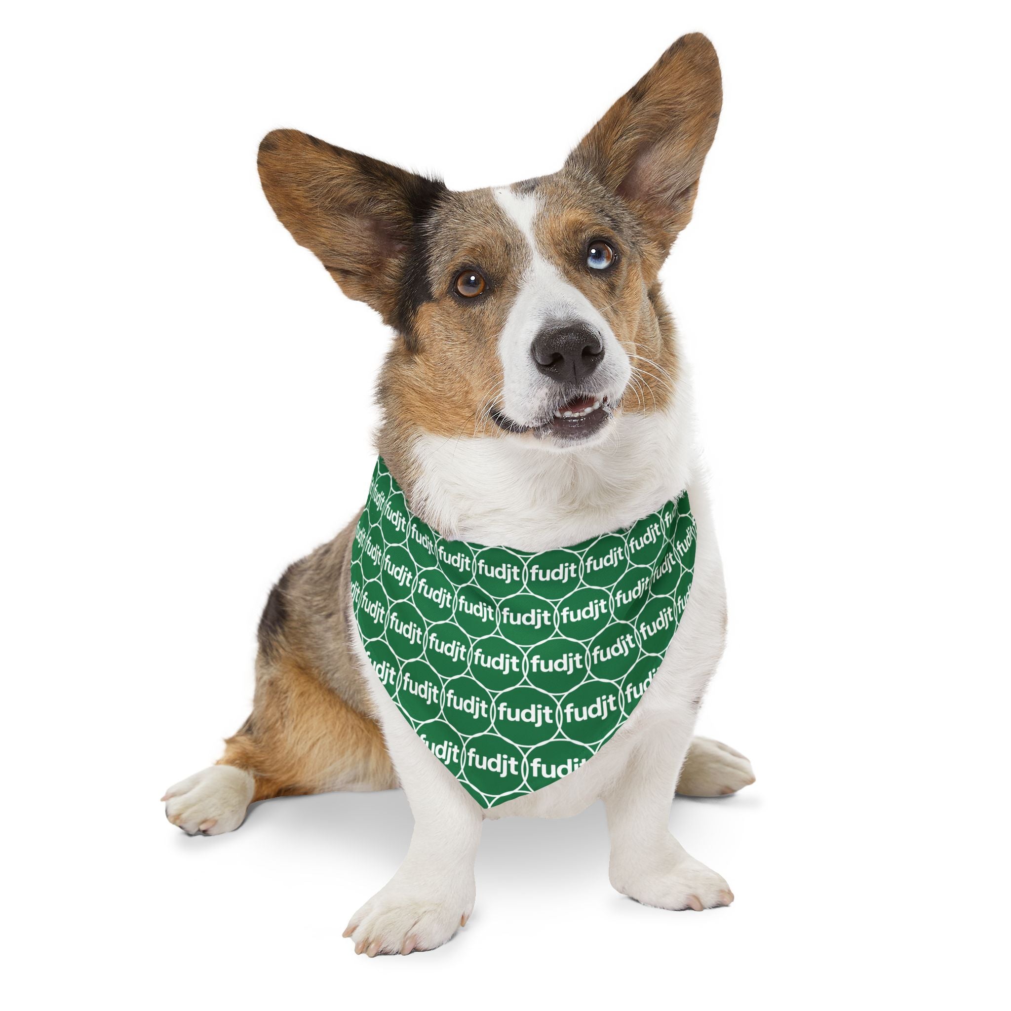 Dark Green fudjt Unbroken Chain 1.25  Bandana Collar for Dogs, Cats & More | 4 Sizes