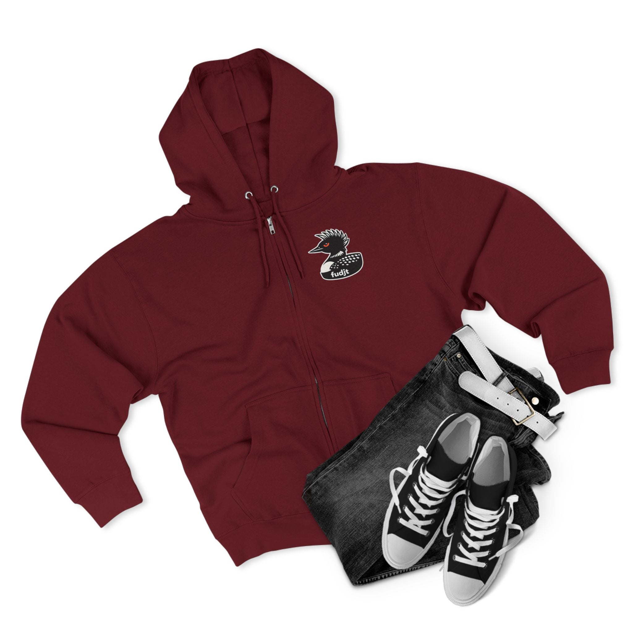 fudjt Rebel Loon Decoy Zip Hoodie | Front & Back Graphic | 9 Colors