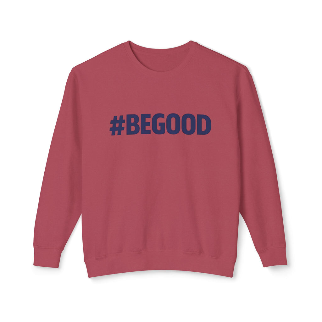 #BEGOOD Crewneck Sweatshirt — Blue Star Graphic Backside, Premium Casual Pullover | 7 Colors