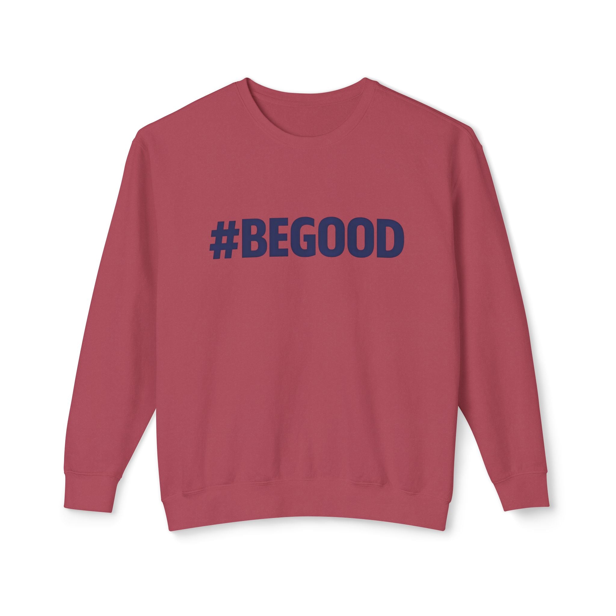 #BEGOOD Crewneck Sweatshirt — Blue Star Graphic Backside, Premium Casual Pullover | 7 Colors