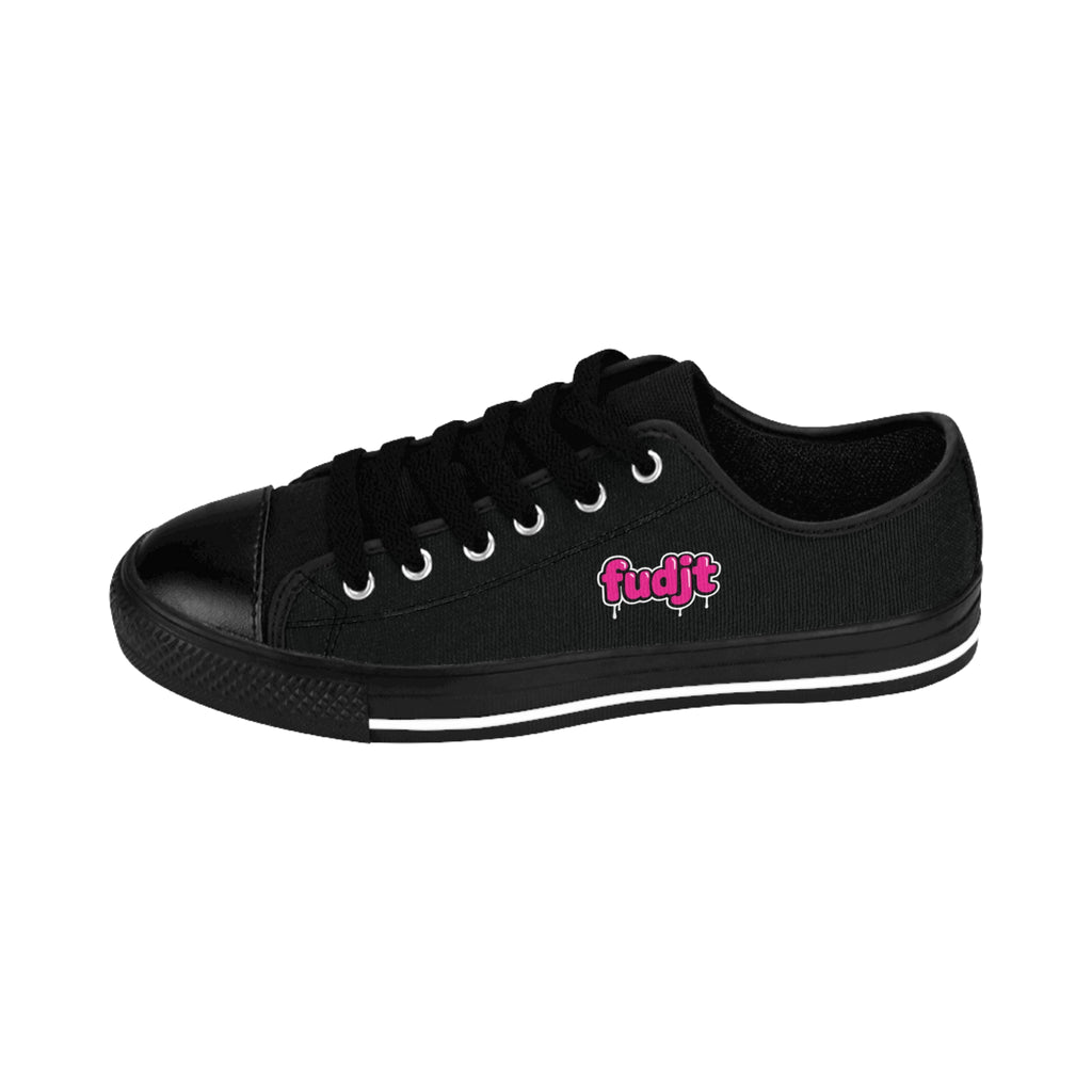 Black fudjt Pink Drip Sneakers | Women & Girls