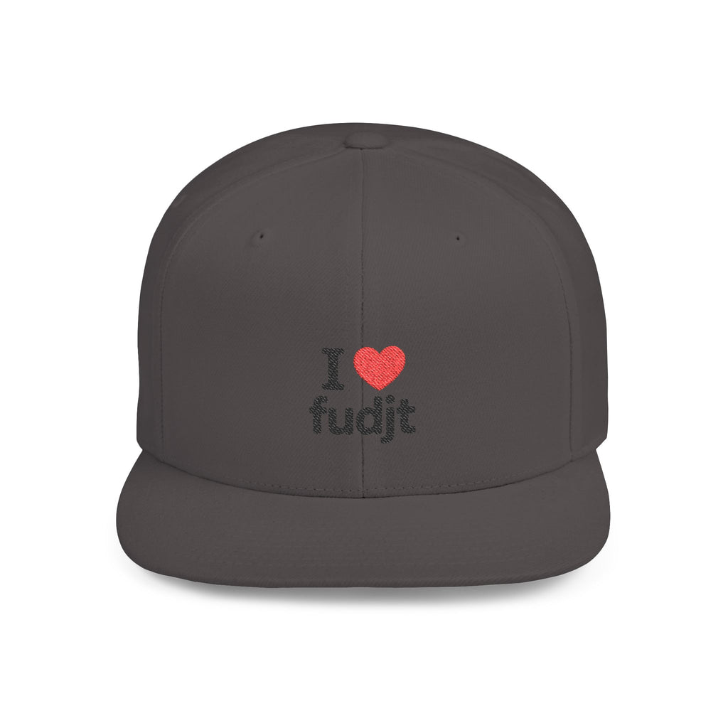 I Heart fudjt Flat Bill Snapback Hat | 7 Colors