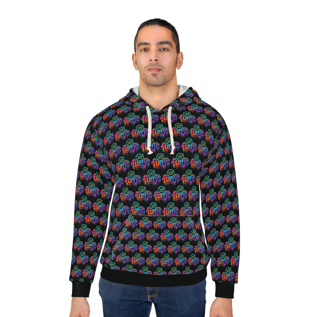 fudjt No Kings Clown Town Hoodie | All Over Black v2-2.5