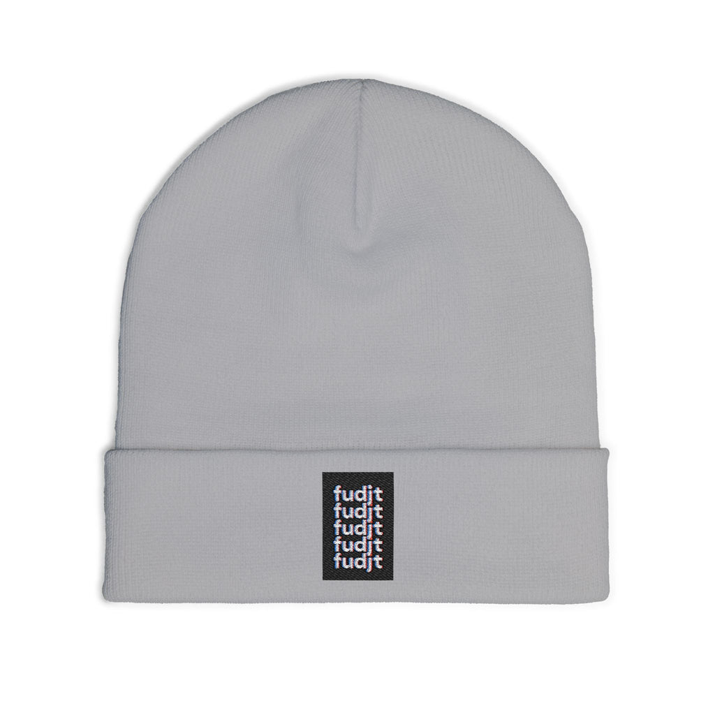 Stacked fudjt Knit Beanie | Black White Embroidery | 6 Colors