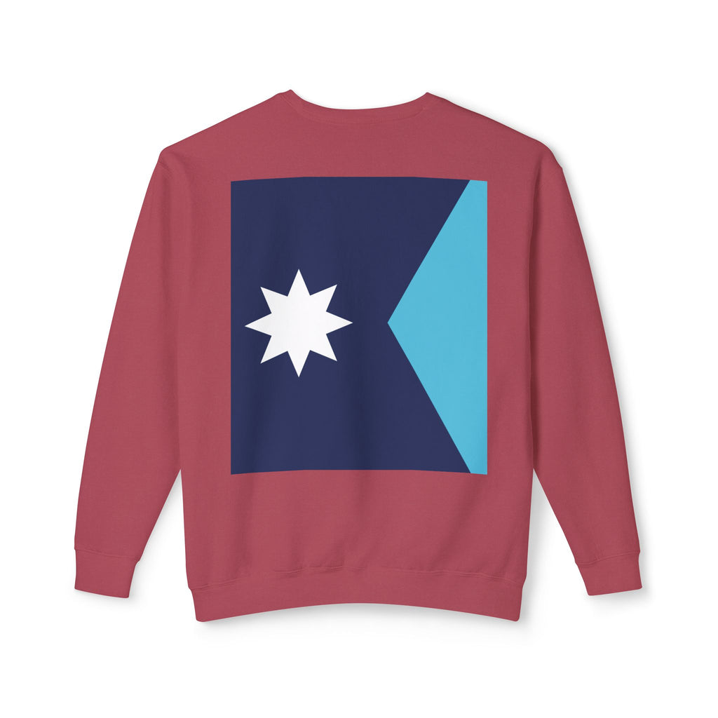 #BEGOOD Crewneck Sweatshirt — Blue Star Graphic Backside, Premium Casual Pullover | 7 Colors