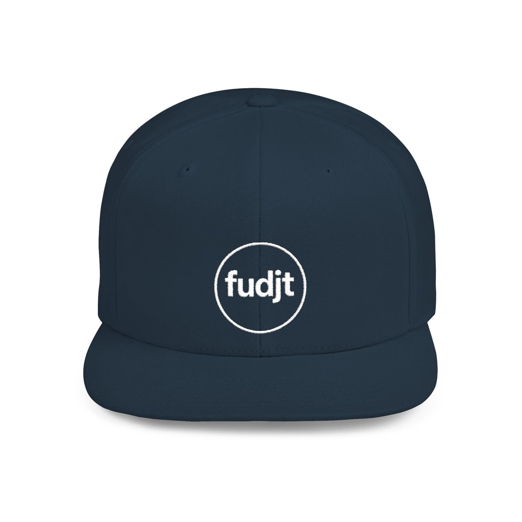 fudjt Circle Flat Bill Snapback Hat | White Embroidery |  14 Colors