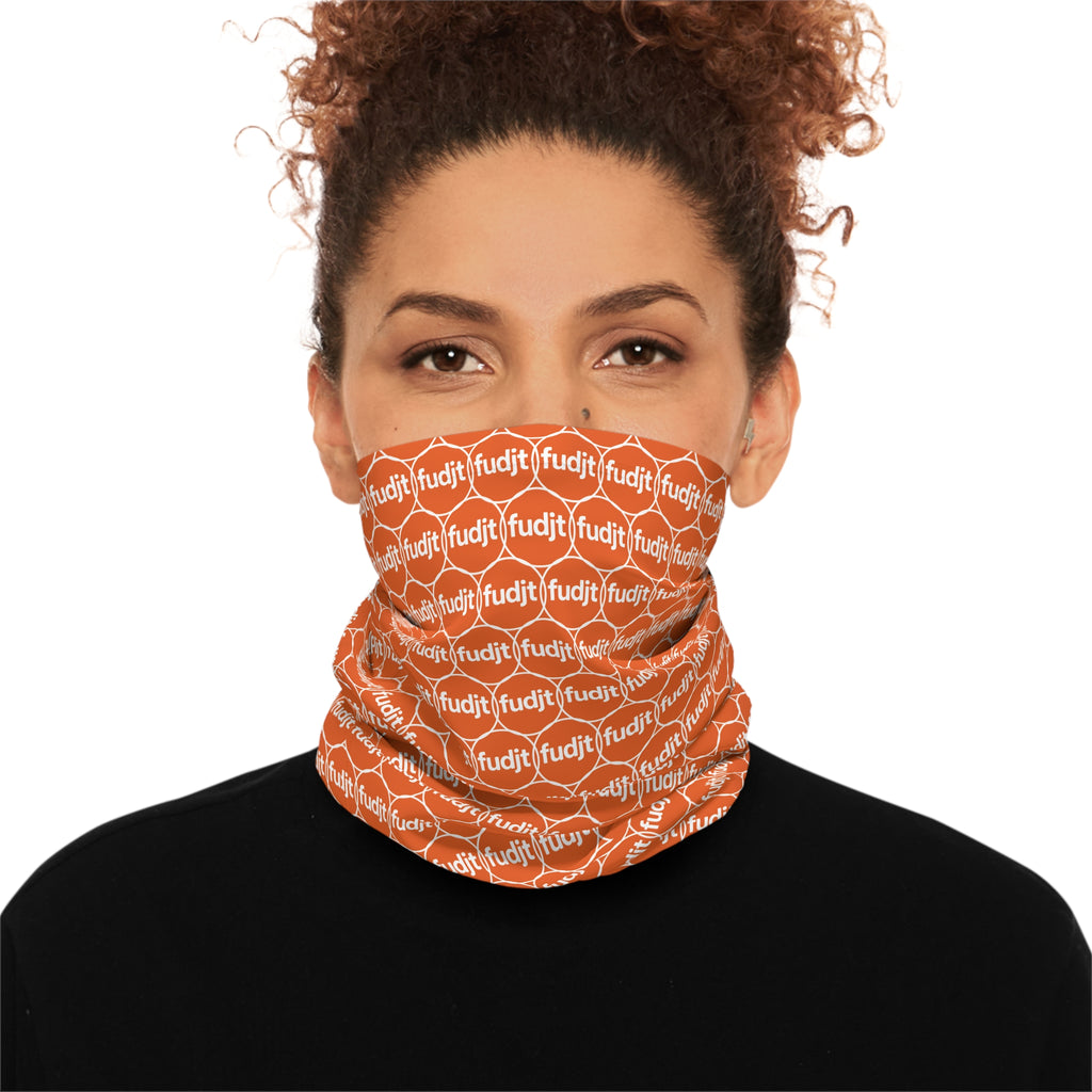 Orange & White fudjt Unbroken Chain 1.25 Neck Gaiter