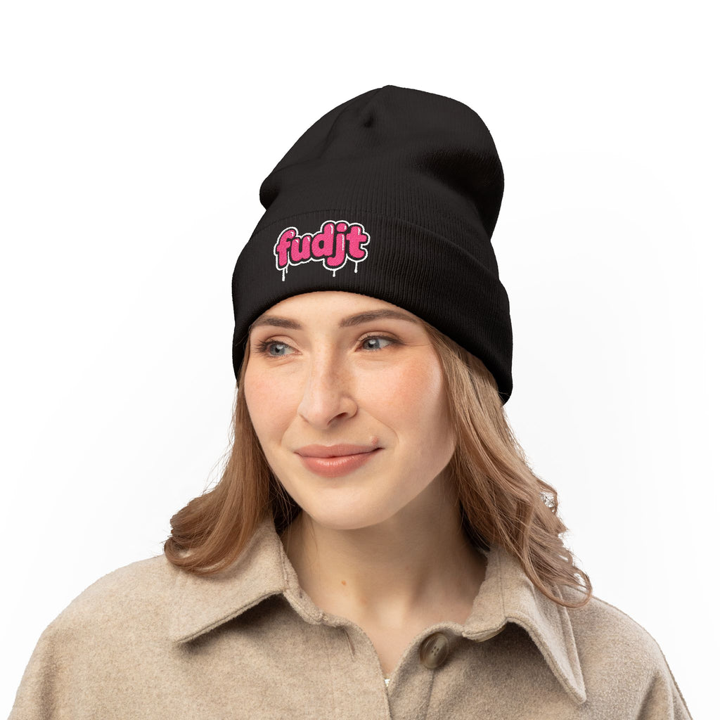 fudjt Knit Beanie | Pink Drip | 5 Colors