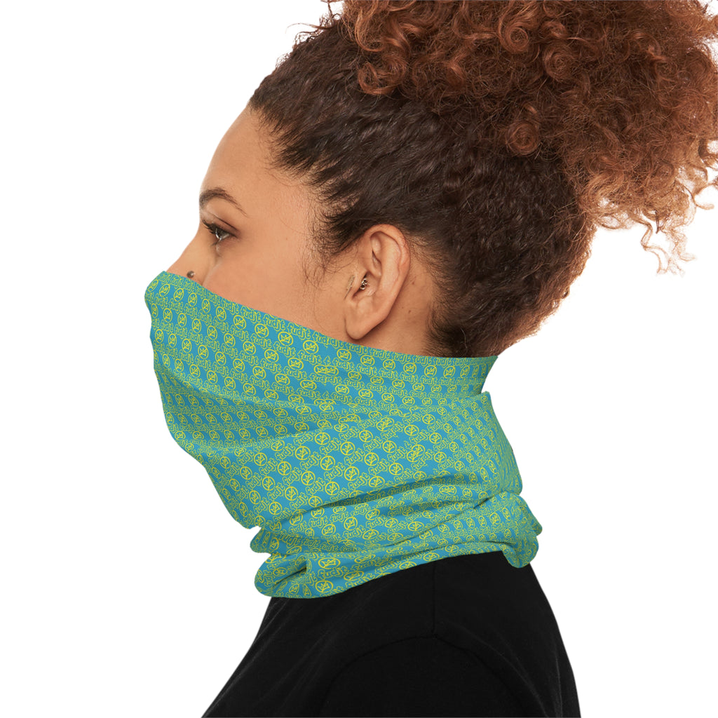 Turquoise Golden fudjt No Kings .5 Neck Gaiter