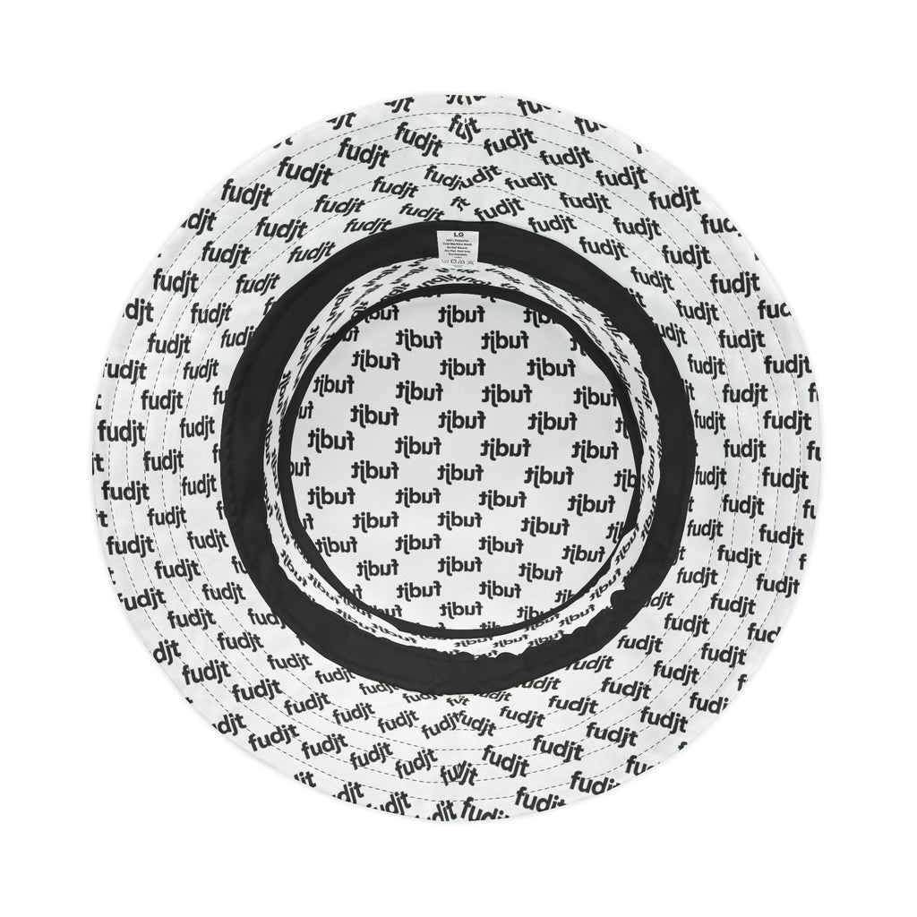 Trendy Black fudjt All Over White Bucket Hat