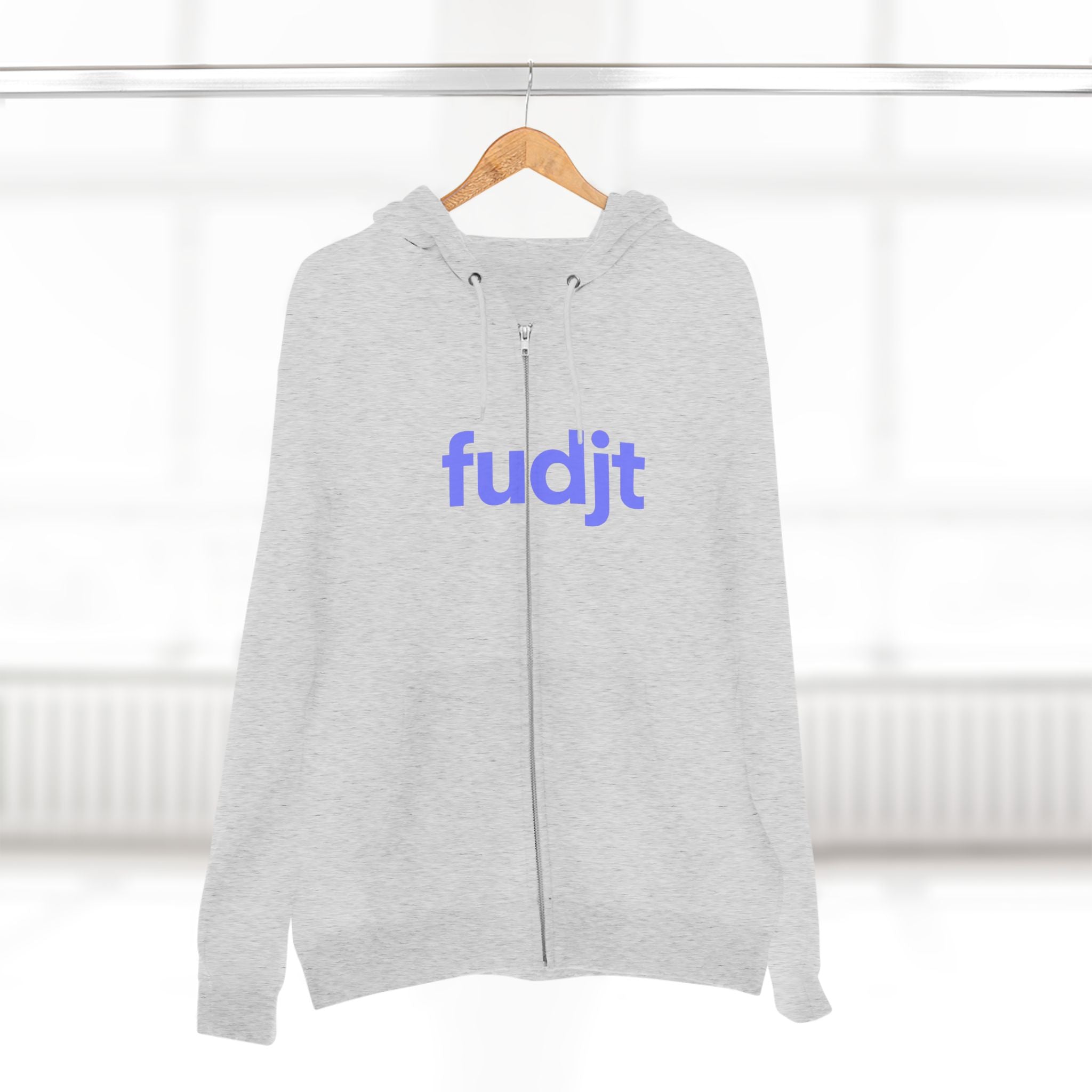 Zip Hoodie with Light Blue fudjt Design | Cozy Everyday Comfort | 8 Colors
