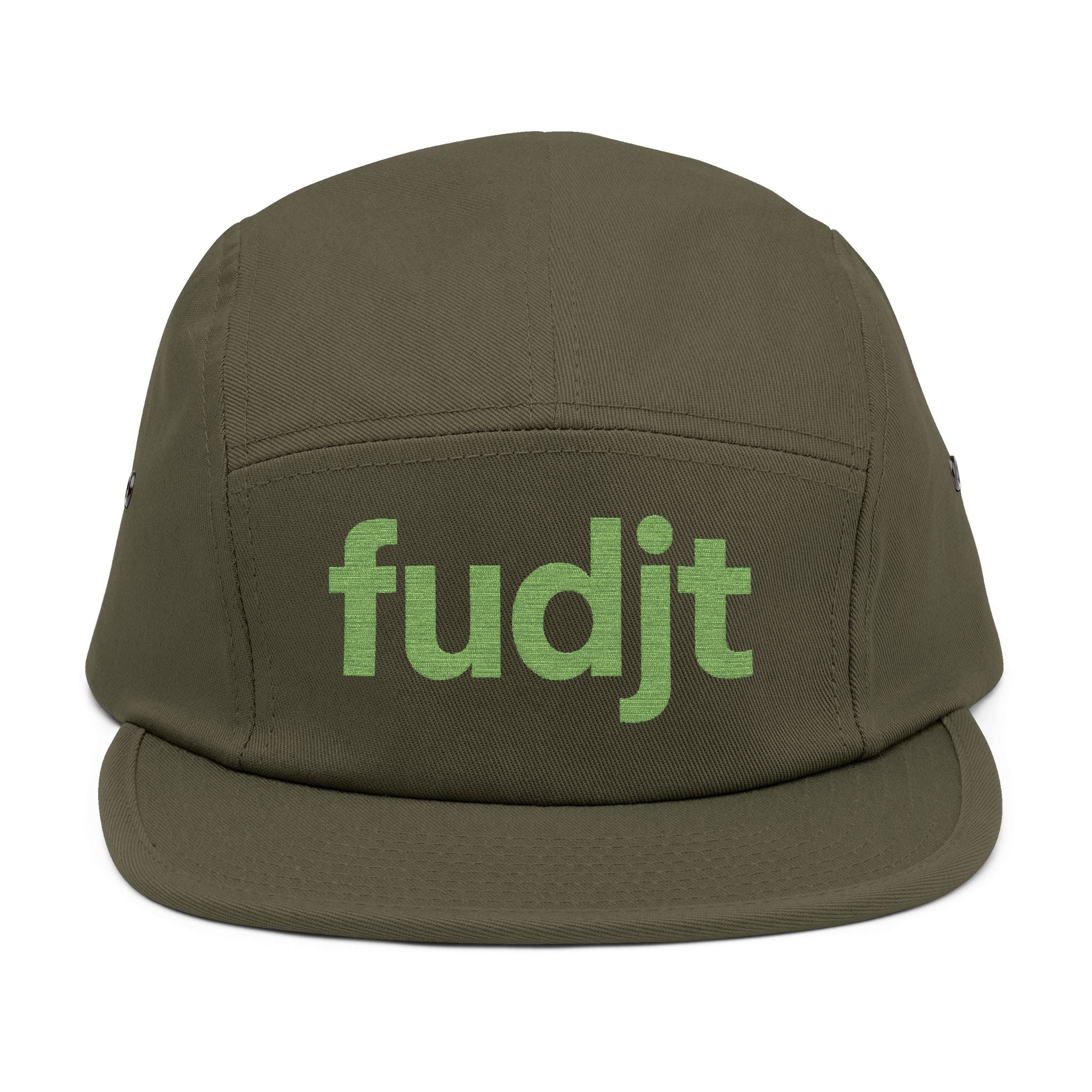 Embroidered 5 Panel Cap - Green fudjt Logo - 7 Colors