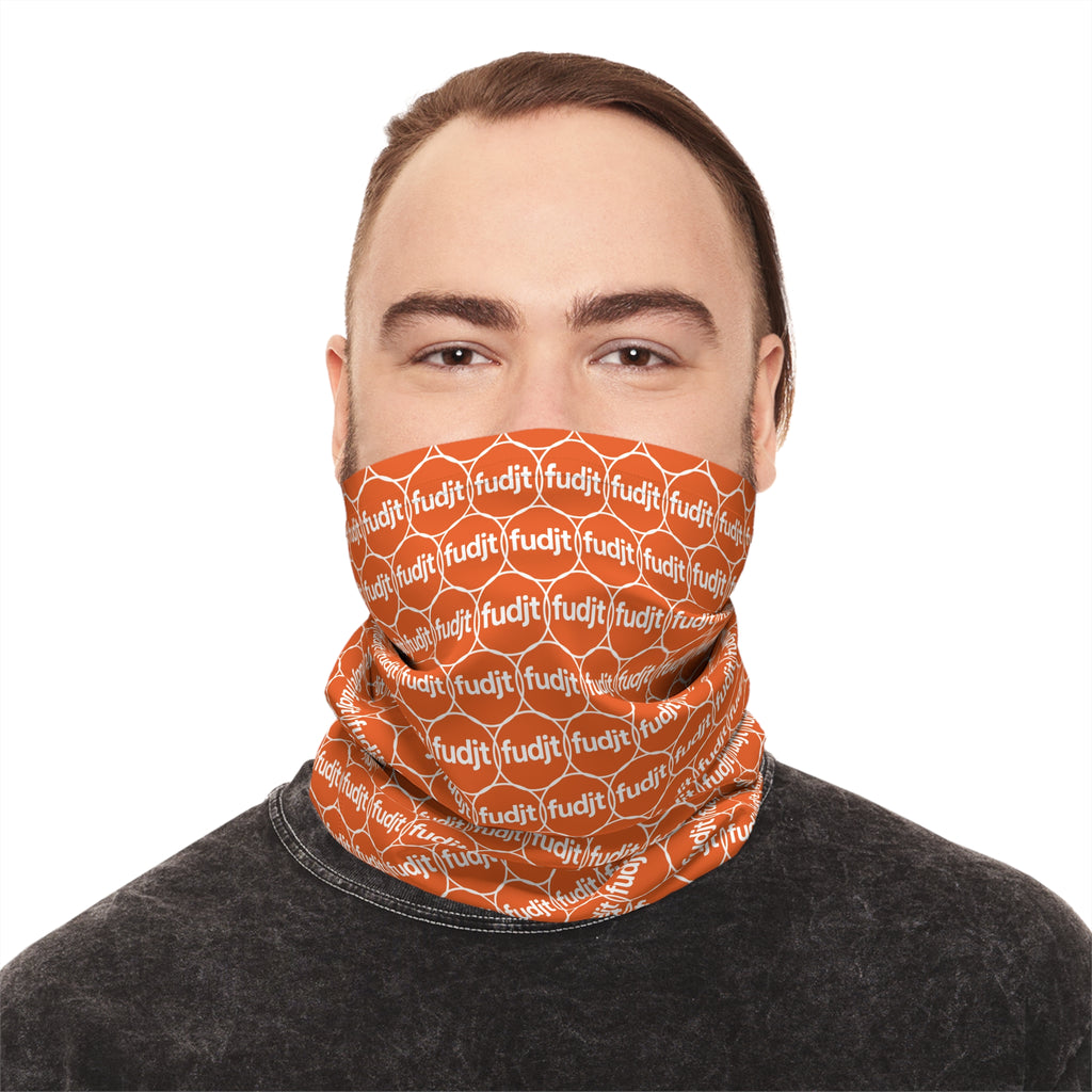 Orange & White fudjt Unbroken Chain 1.25 Neck Gaiter