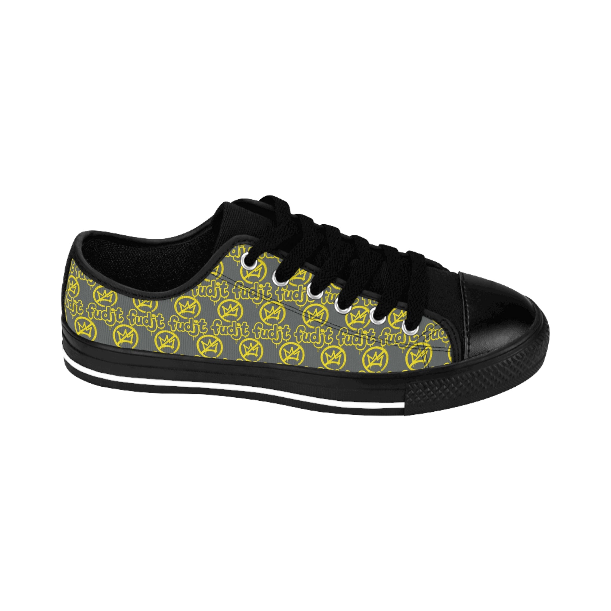 Dark Gray Golden fudjt No Kings Street Style Sneakers | Women & Girls All Over 1 Low Top