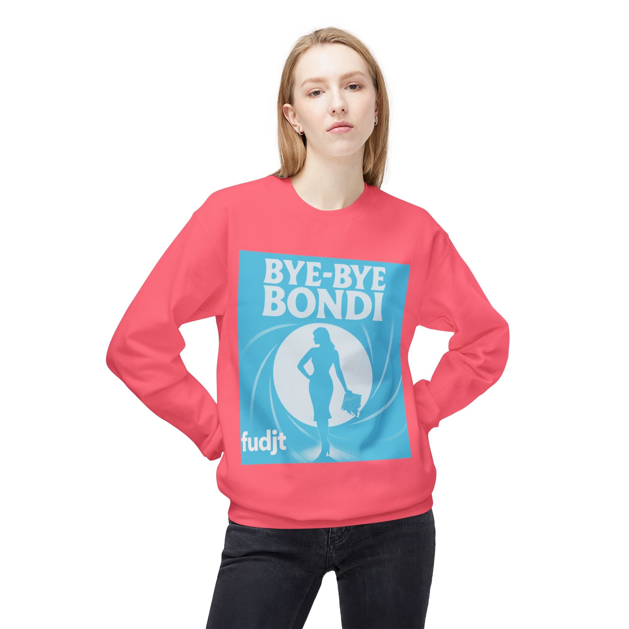 BYE-BYE BONDI | Blue Smoke Screen Retro fudjt Crewneck Sweatshirt | 14 Colors