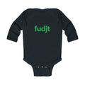 fudjt Baby - Long Sleeve Bodysuit with Green logo - Cute Onesie | 7 Colors