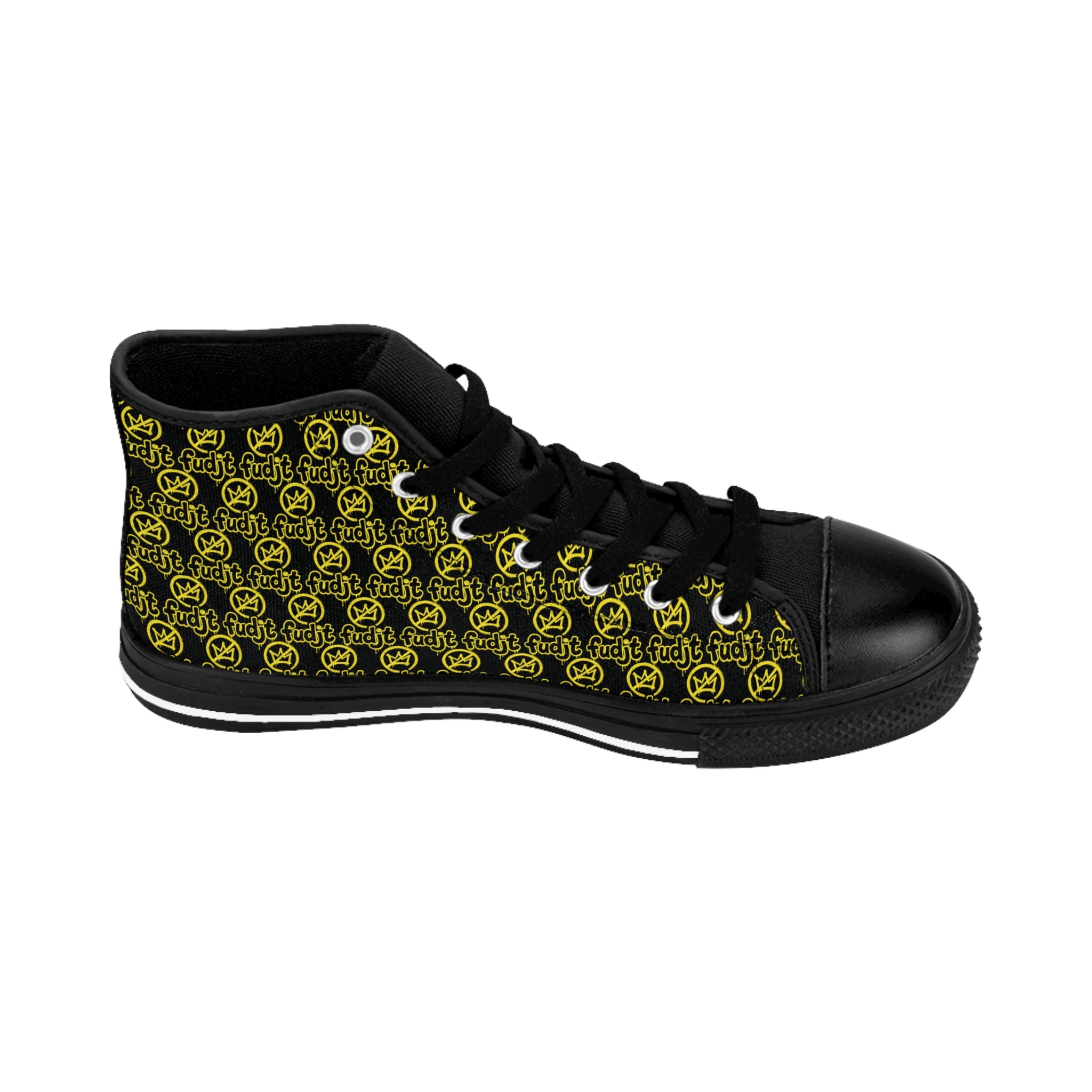 Black Golden fudjt No Kings Street Style Sneakers | Men & Boys 1 High Top