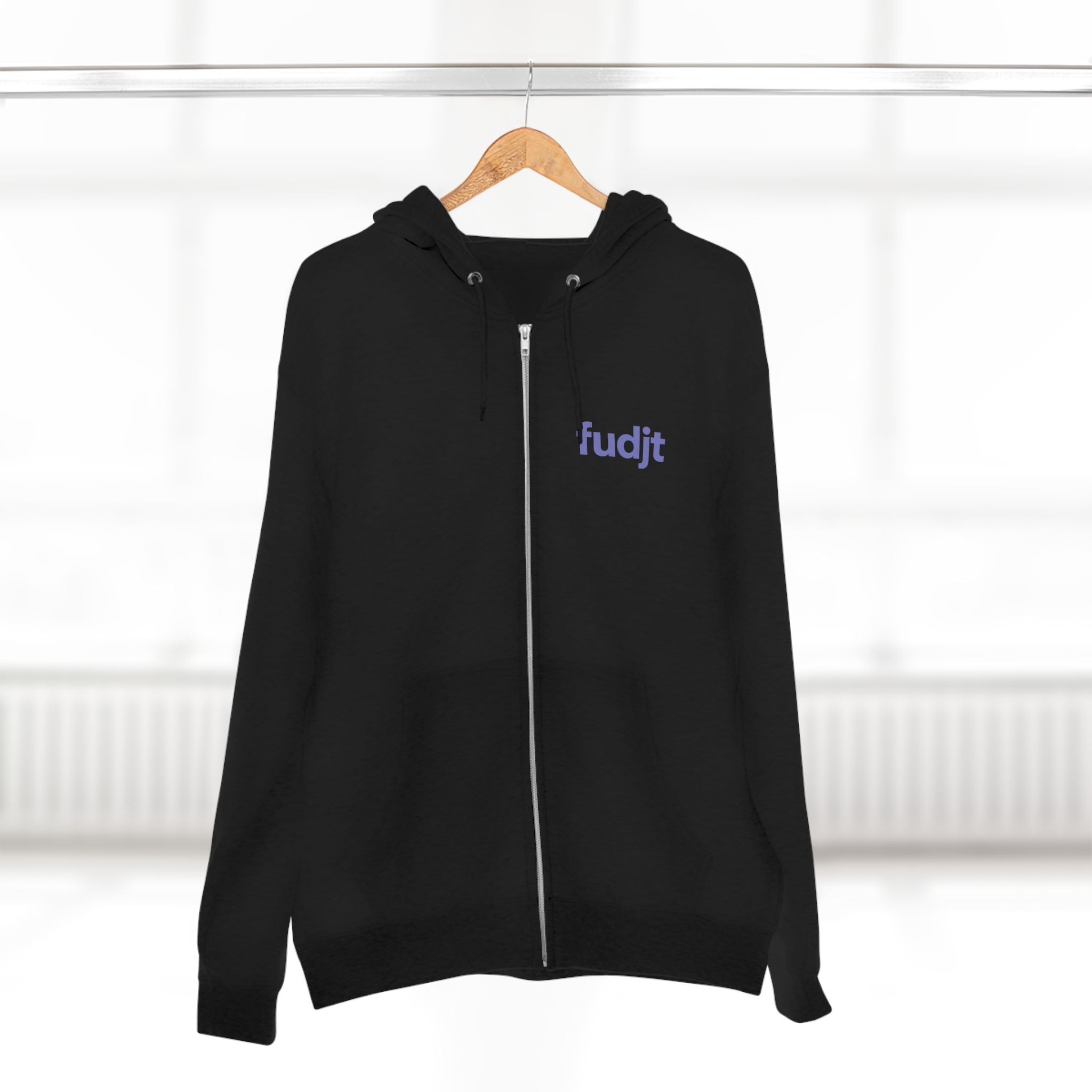 Zip Hoodie with Bigfoot Rising Backside + Light Blue fudjt on Front | 8 Colors