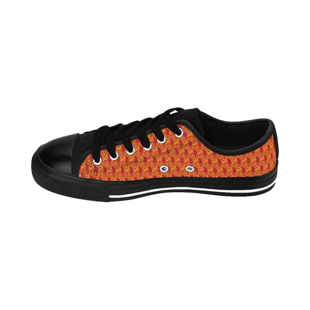 Dark Red Golden fudjt No Kings Street Style Sneakers | Men & Boys All Over .5 Low Top