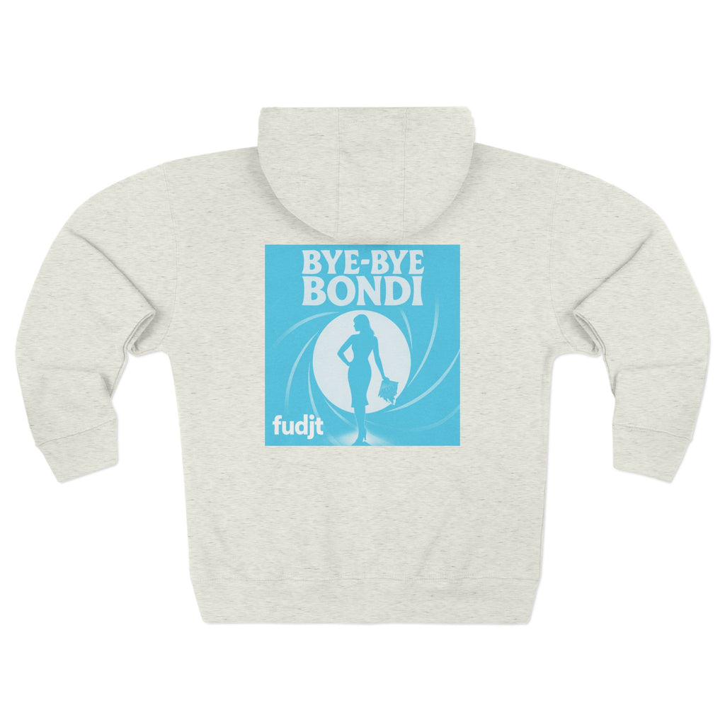 Bye-Bye Bondi | Blue Smoke Screen Retro fudjt Zip Hoodie | Front & Back Graphic | 8 Colors