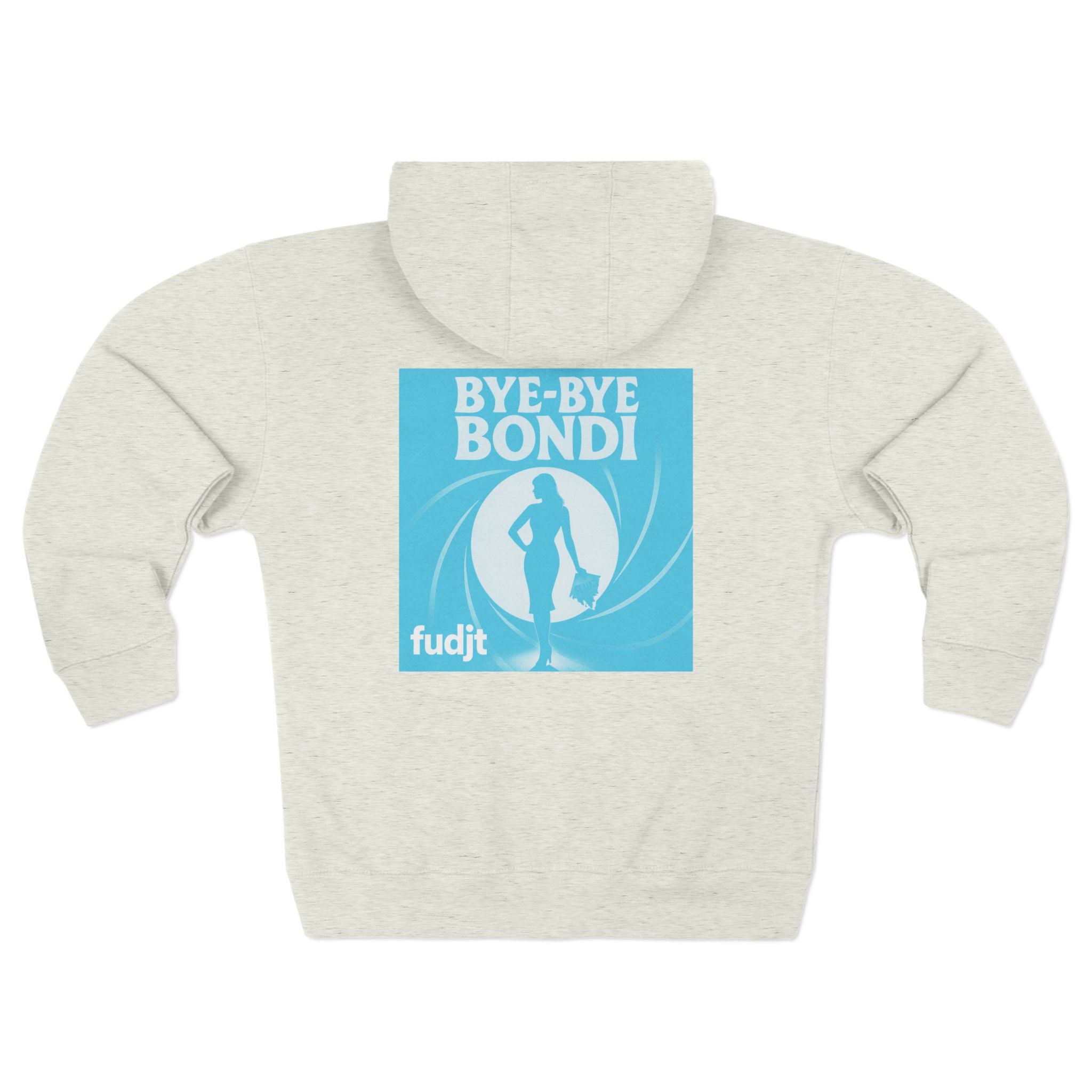Bye-Bye Bondi | Blue Smoke Screen Retro fudjt Zip Hoodie | Front & Back Graphic | 8 Colors