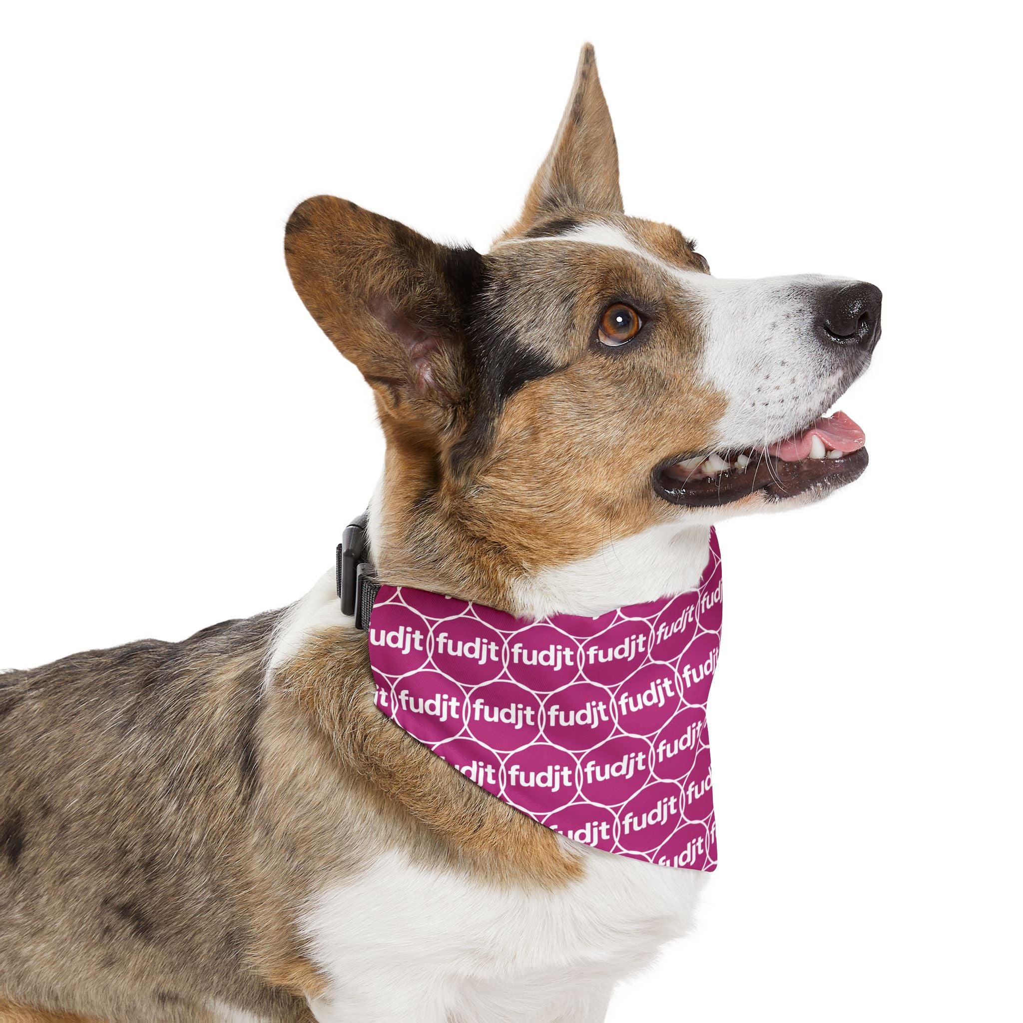 Pink fudjt Unbroken Chain 1.25  Bandana Collar for Dogs, Cats & More | 4 Sizes