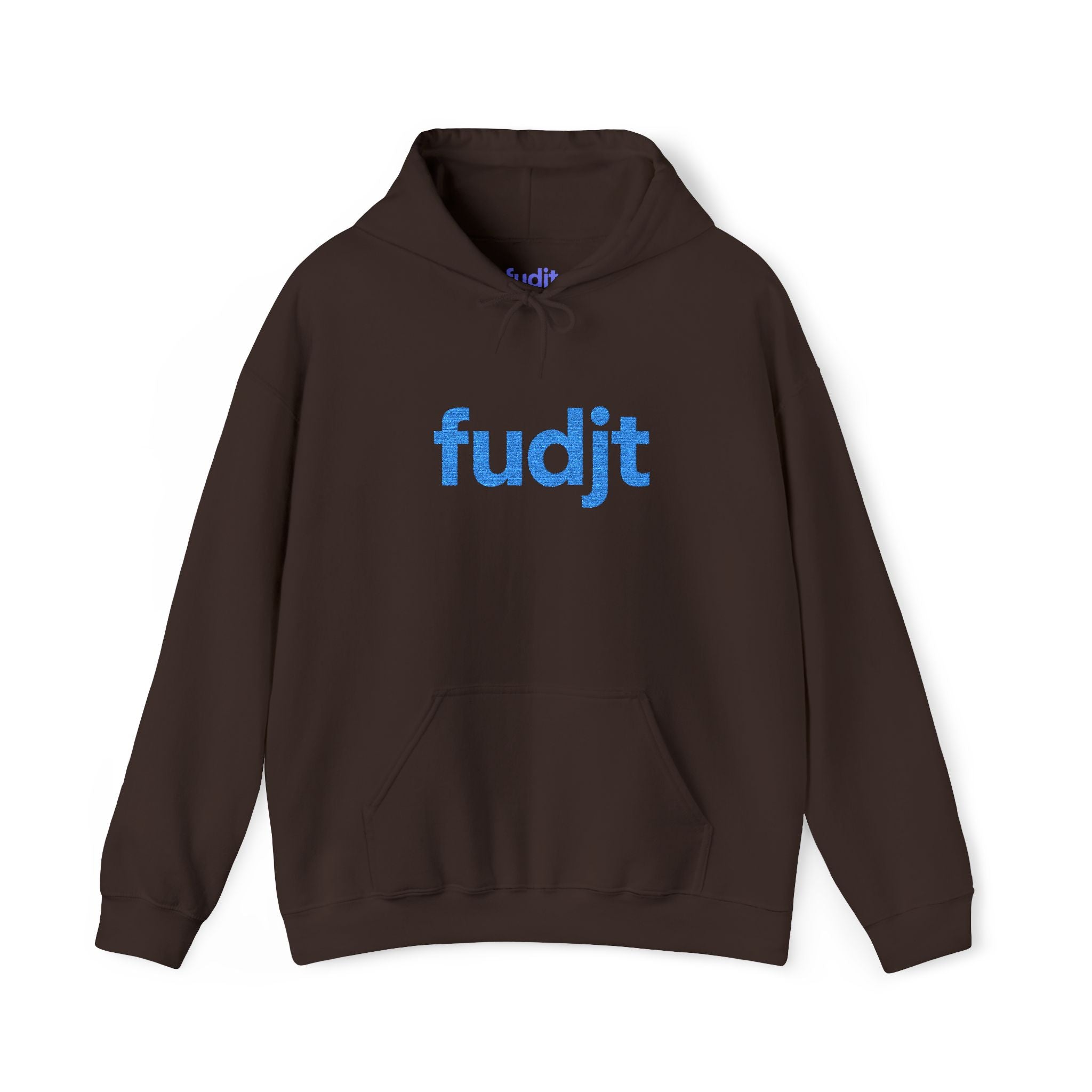 Light Blue fudjt Embroidered Heavy Blend Hooded Sweatshirt | 15 Colors | Stand For Something