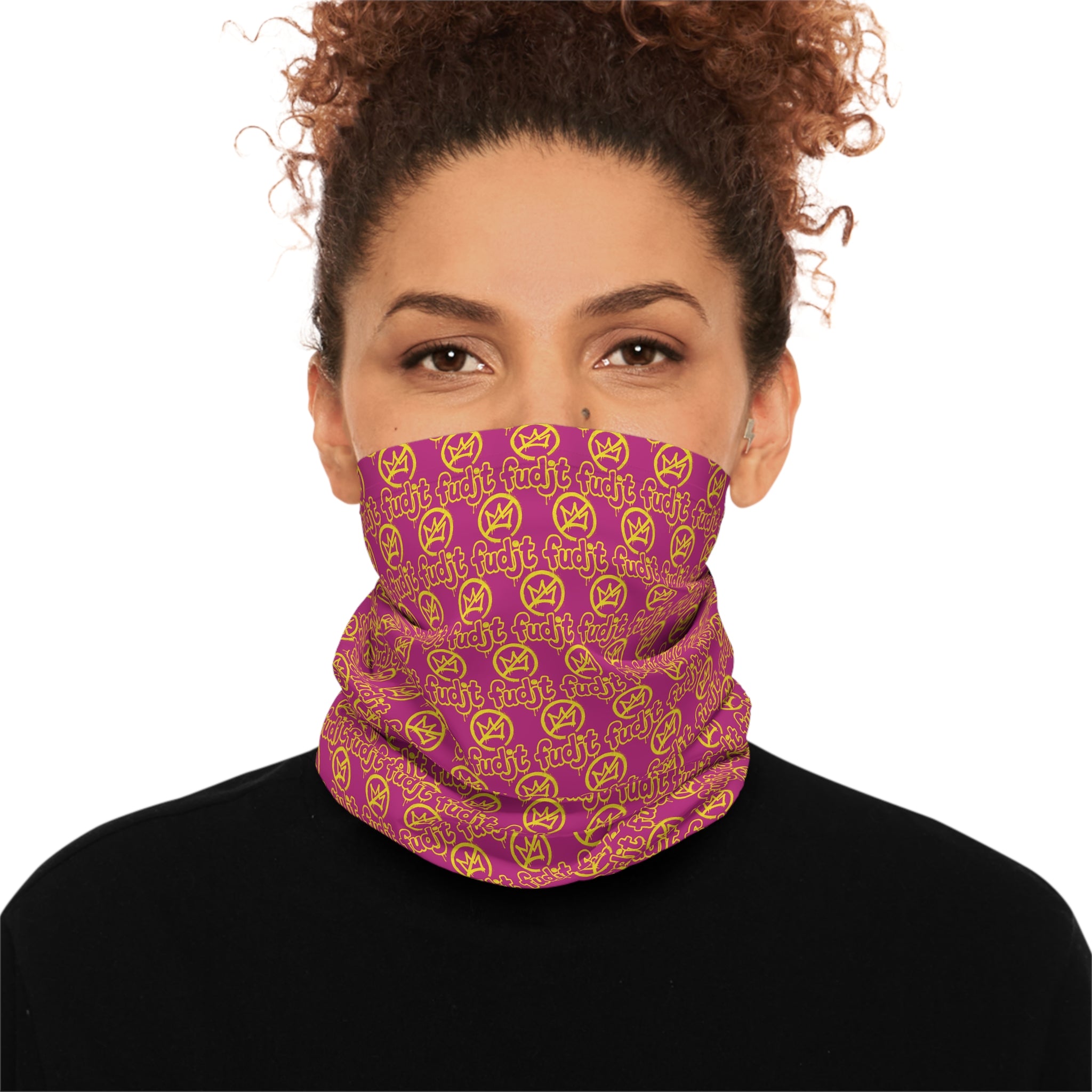 Pink Golden fudjt No Kings 1.25 Neck Gaiter