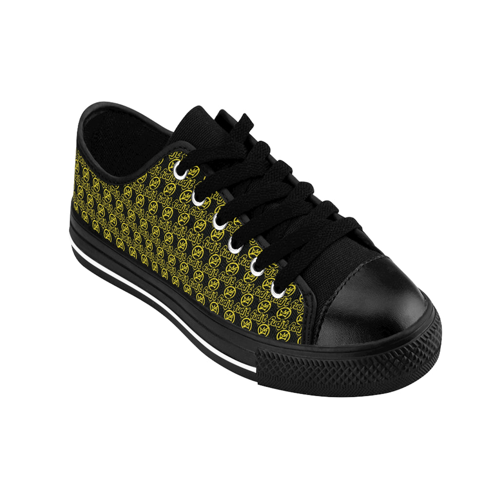Black Golden fudjt No Kings Street Style Sneakers | Women & Girls All Over .5 Low Top