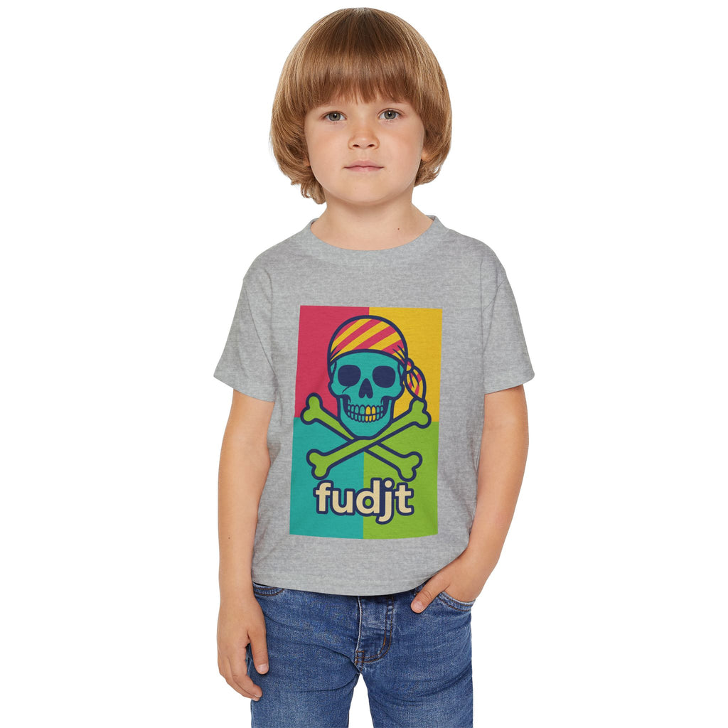 fudjt Toddler Tee with "Booty" Skull and Crossbones Design | 6 Colors