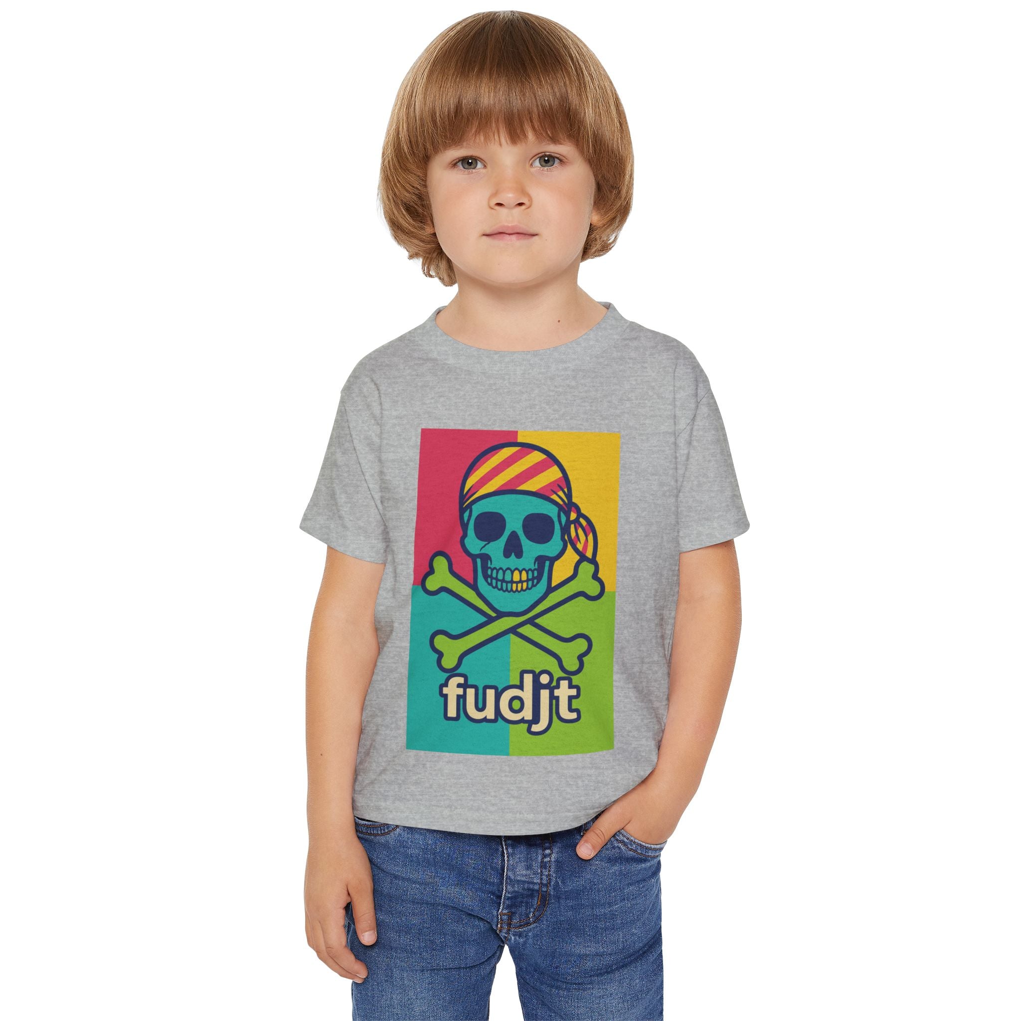 fudjt Toddler Tee with "Booty" Skull and Crossbones Design | 6 Colors