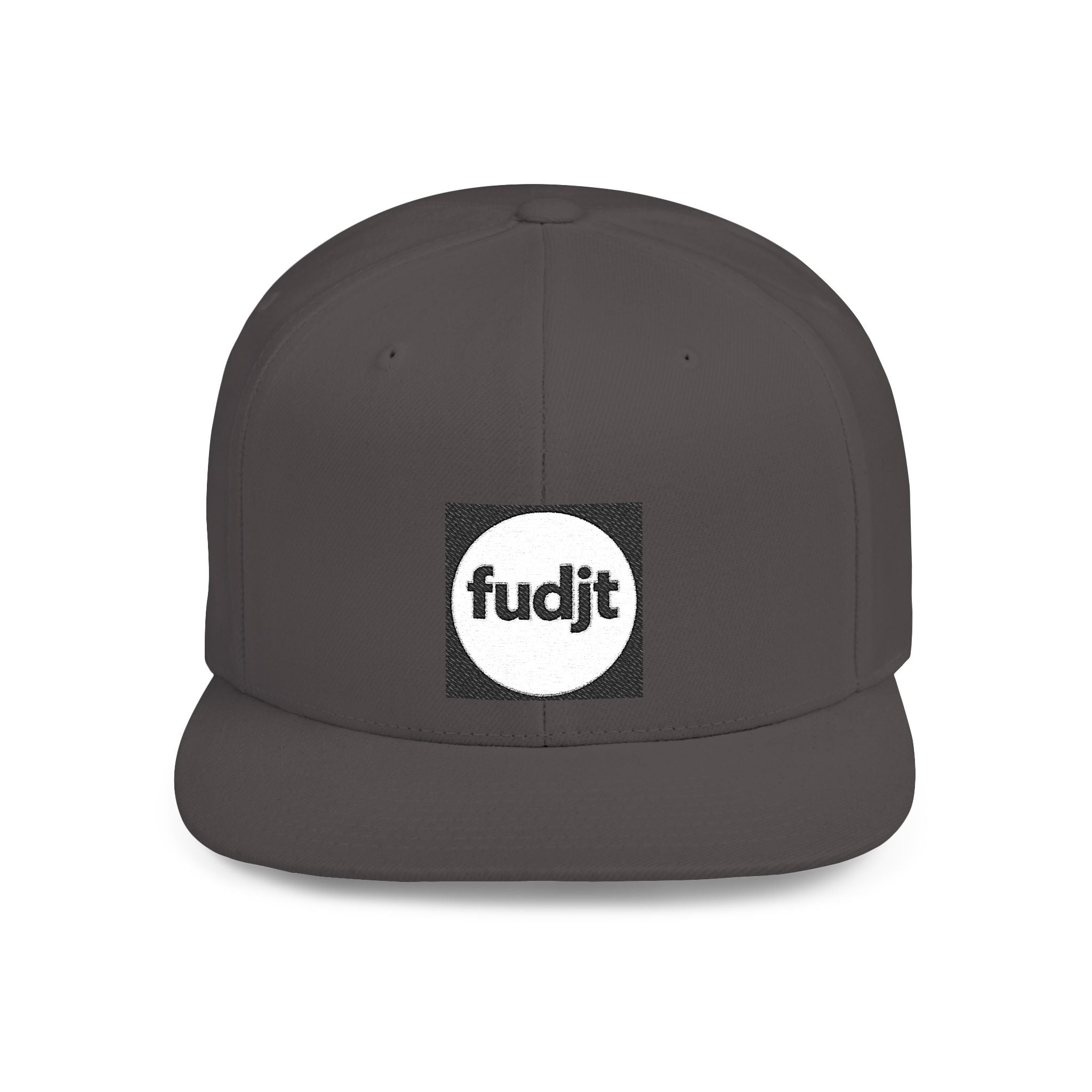 Black Square fudjt Circle Flat Bill Snapback Hat | Embroidered |  15 Colors