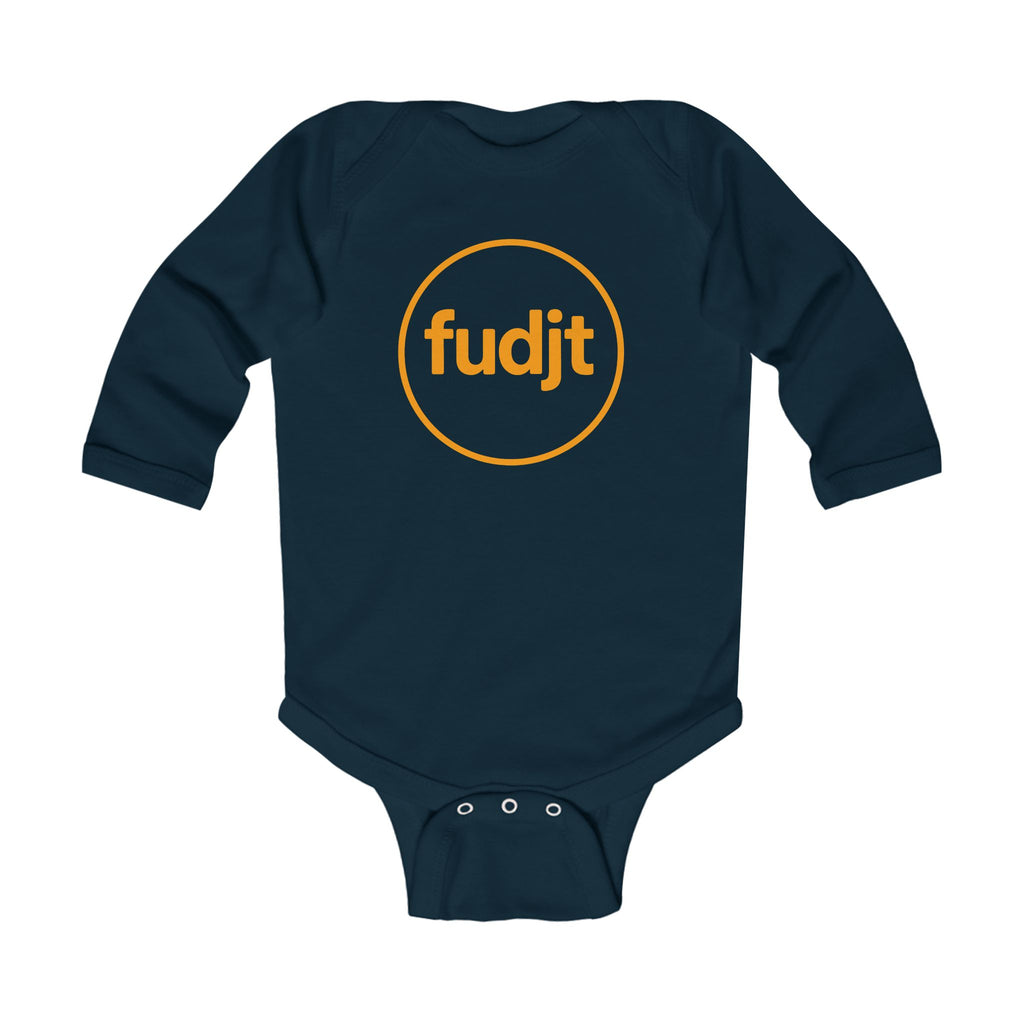 Orange fudjt Circle Long Sleeve Baby Onesie | 6 Colors