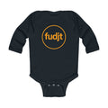 Orange fudjt Circle Long Sleeve Baby Onesie | 6 Colors