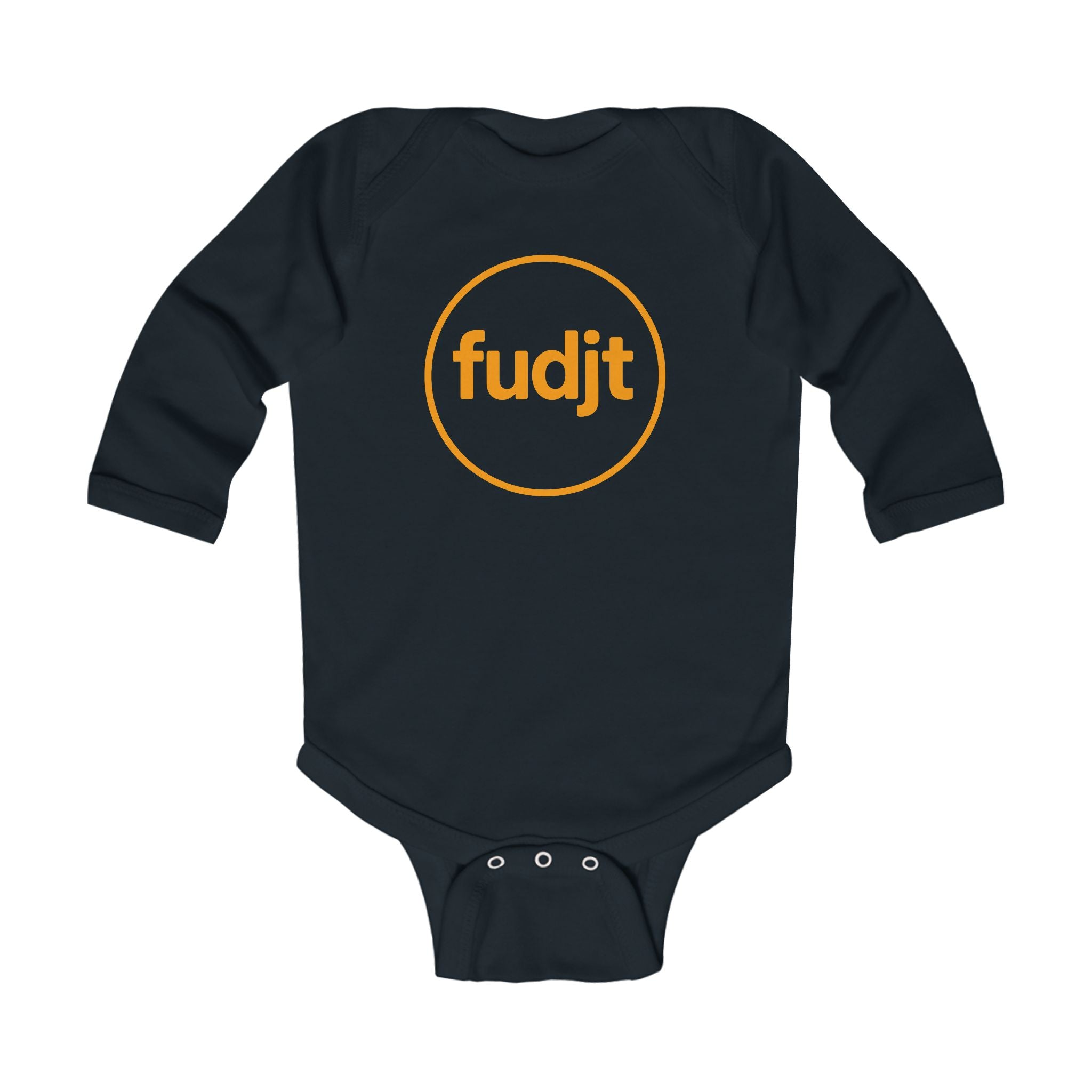 Orange fudjt Circle Long Sleeve Baby Onesie | 6 Colors
