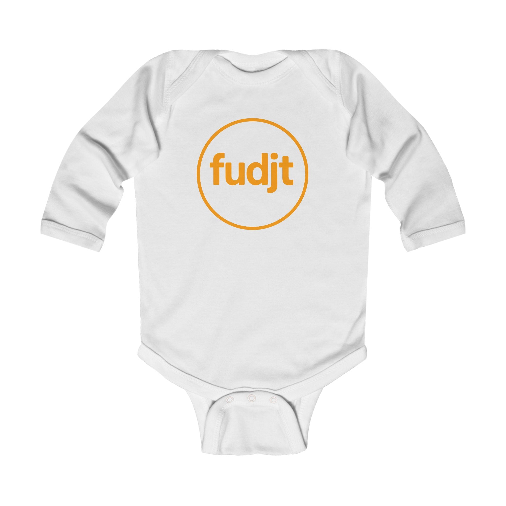 Orange fudjt Circle Long Sleeve Baby Onesie | 6 Colors