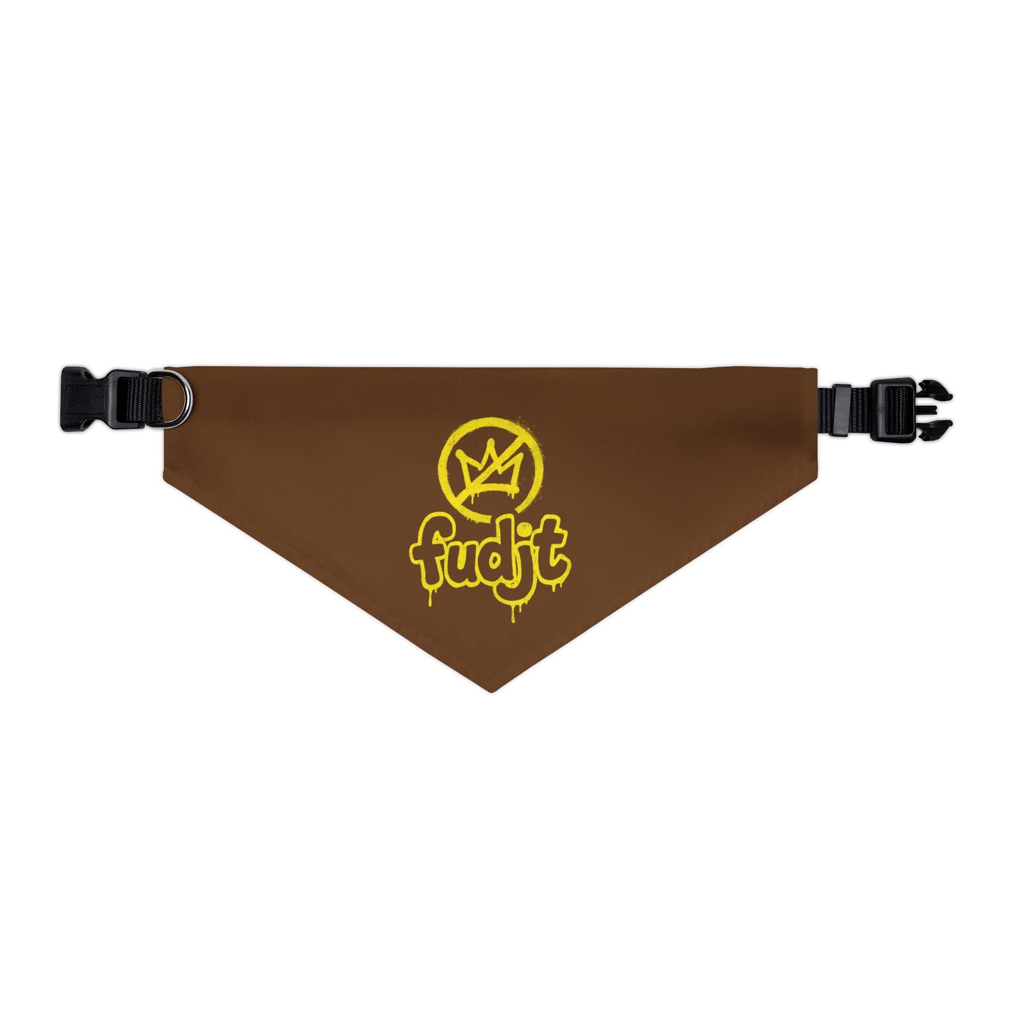 Brown Golden fudjt No Kings Bandana Collar for Dogs, Cats & More | 4 Sizes