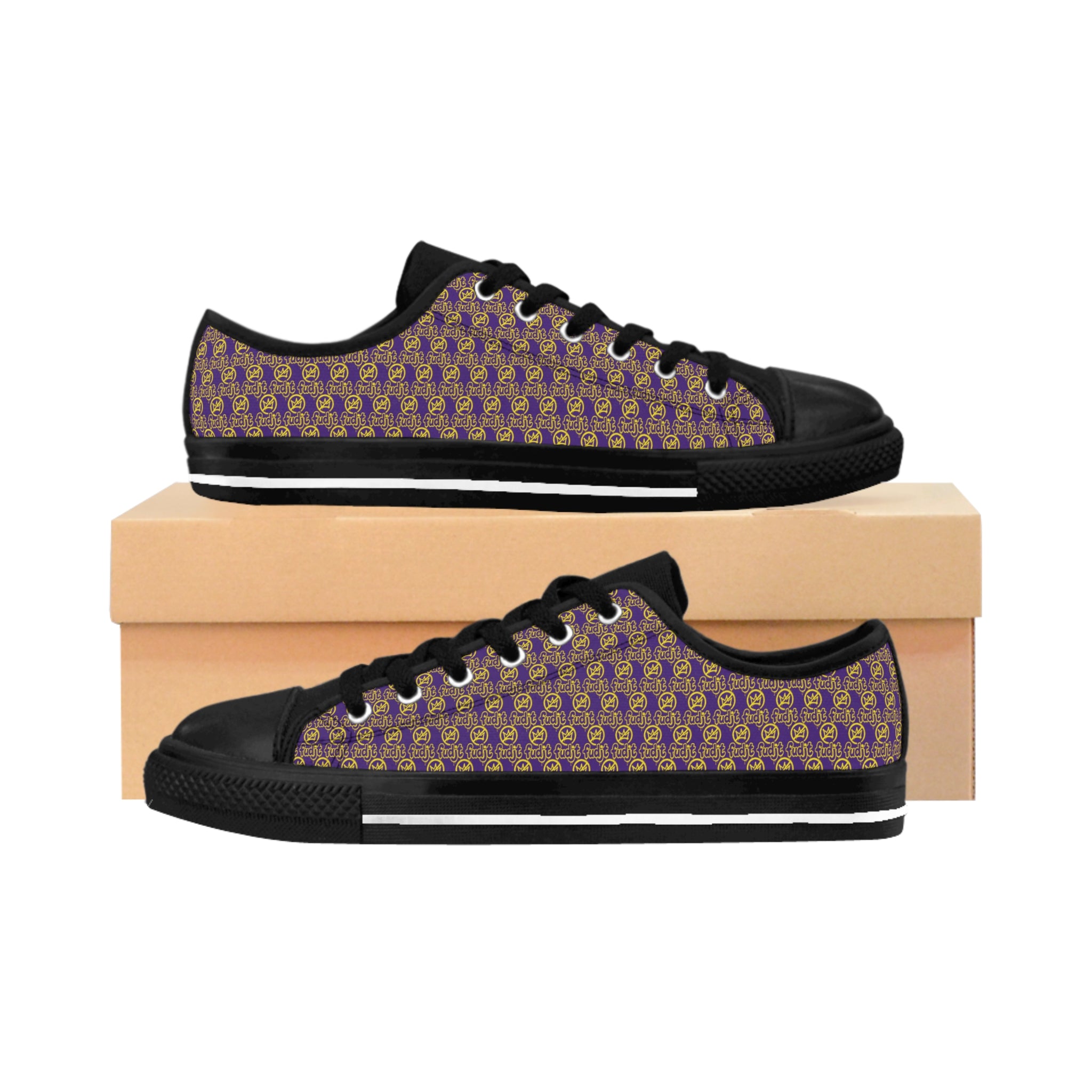 Purple Golden fudjt No Kings Street Style Sneakers | Men & Boys All Over .5 Low Top